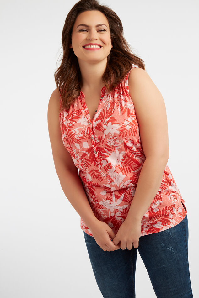 Mouwloze top met burn-out effect image number 0