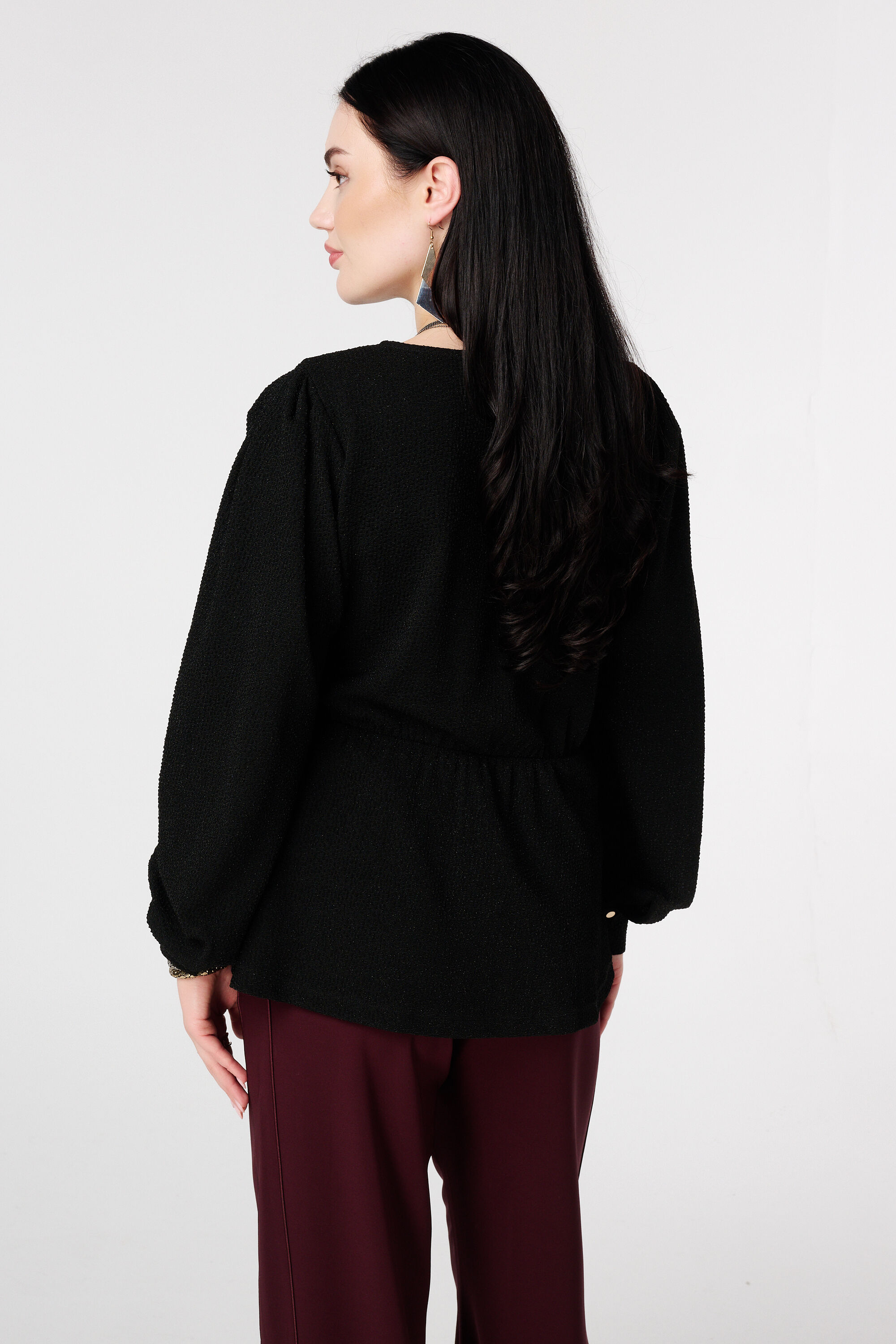 Glitter top met overslag look image number 3