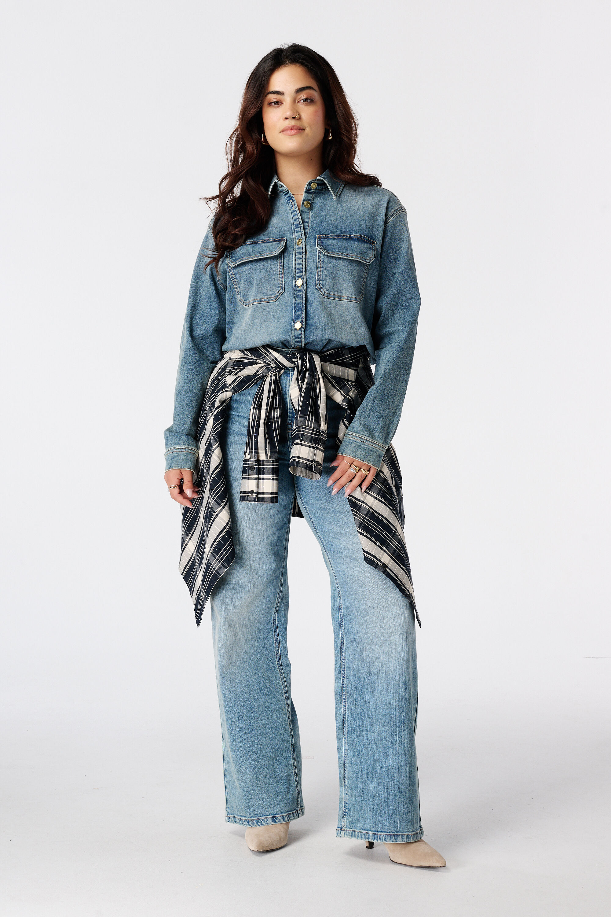 Denim blouse image number 5