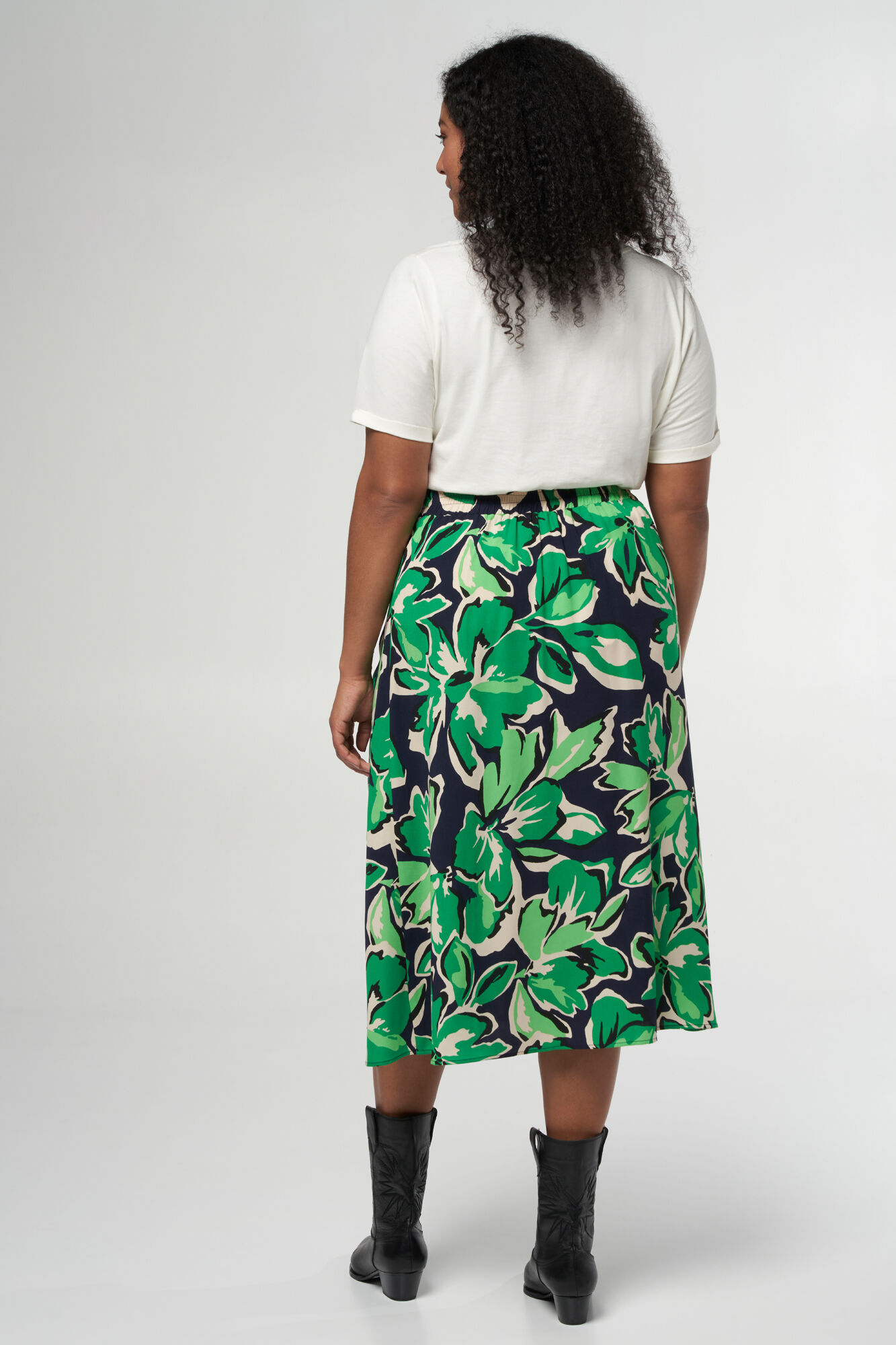 Rok met print en gouden knopen image number 3