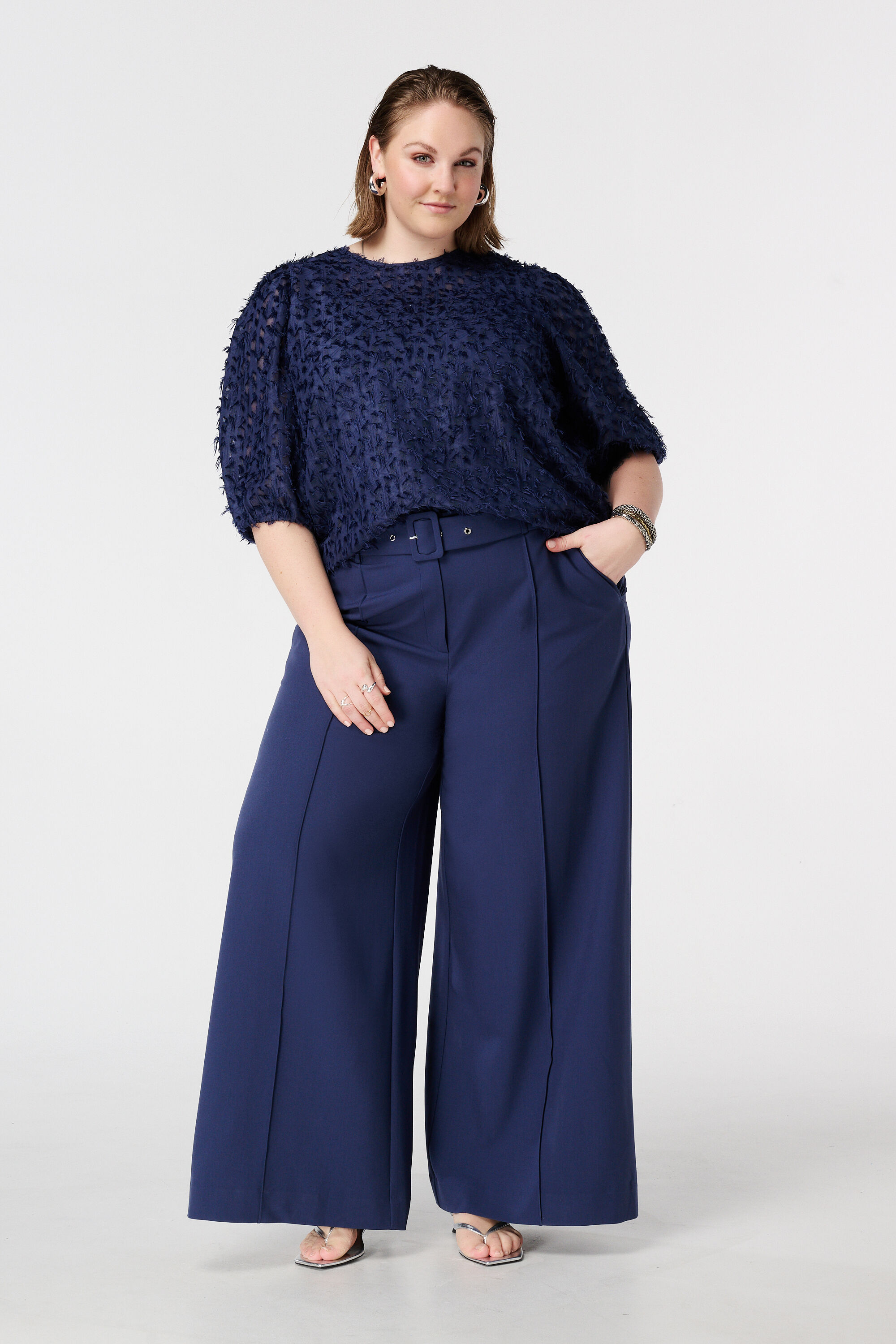 Wide leg broek met ceintuur