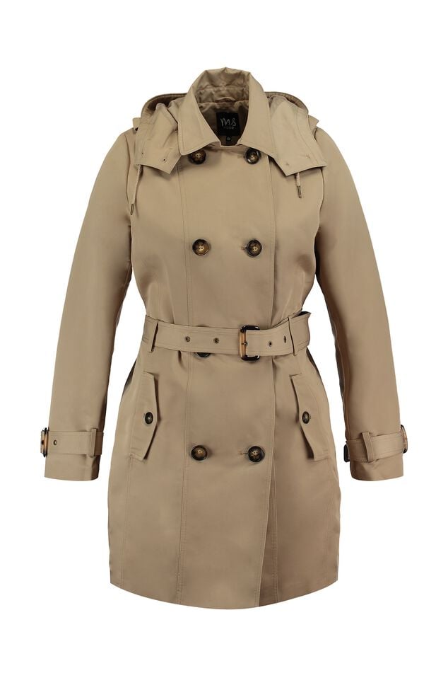 Trenchcoat met afritsbare capuchon image number 1