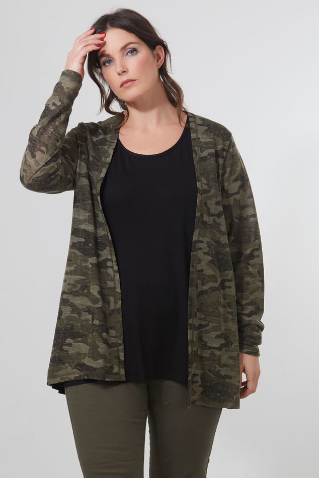 Openvallend vest met camouflageprint image number 0