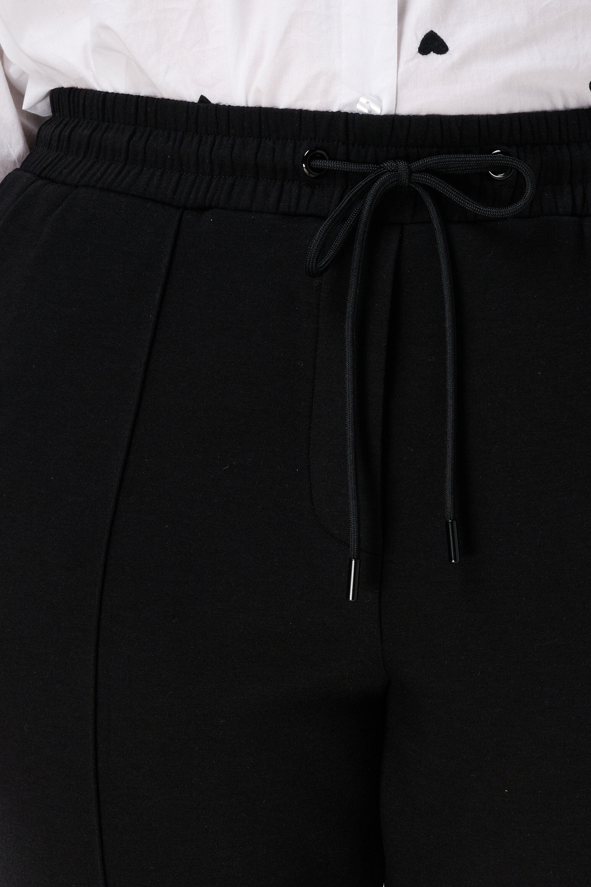 Broek met elastische taille en siernaad image number 4