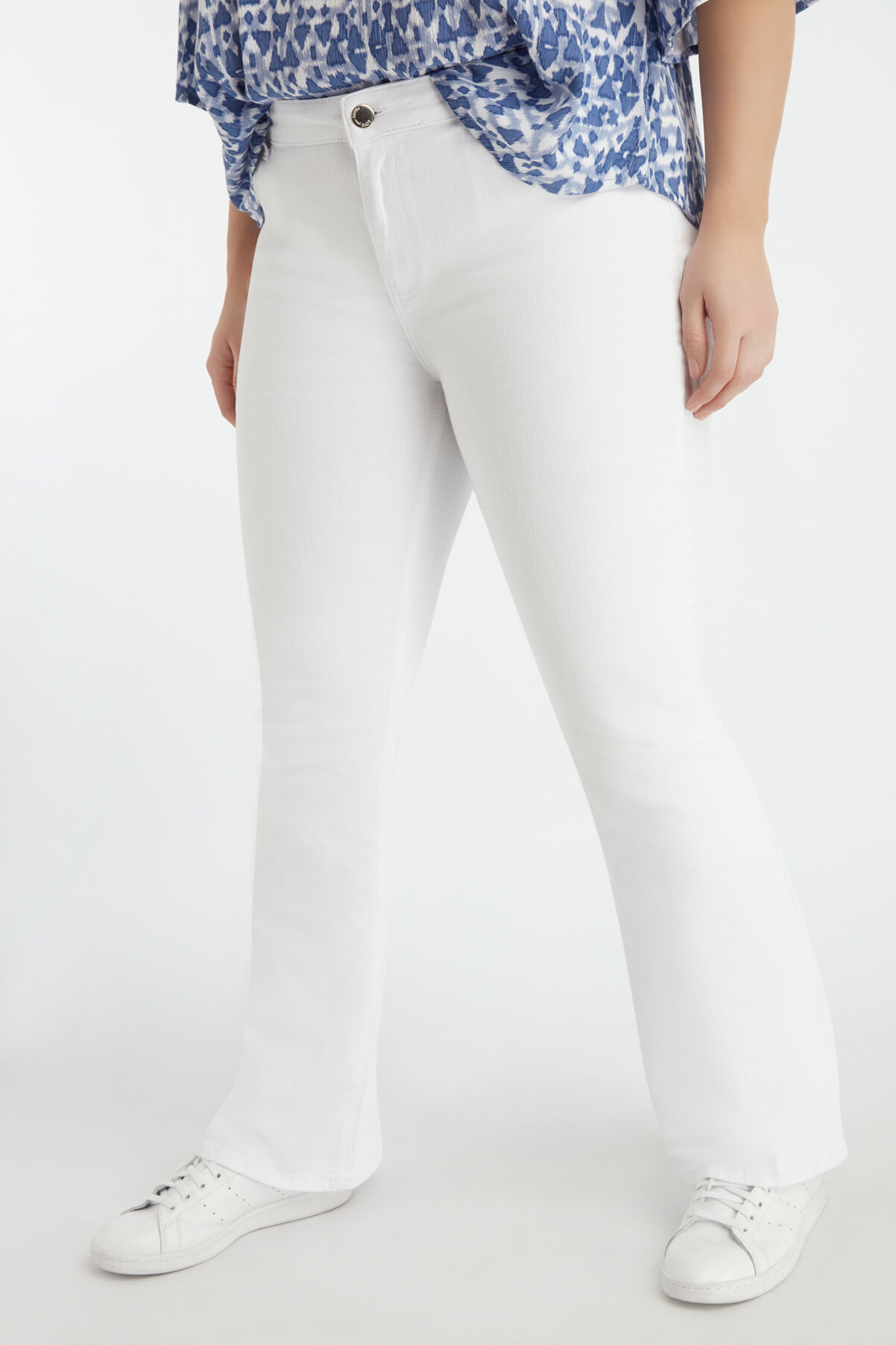 Witte flared broek image number 3