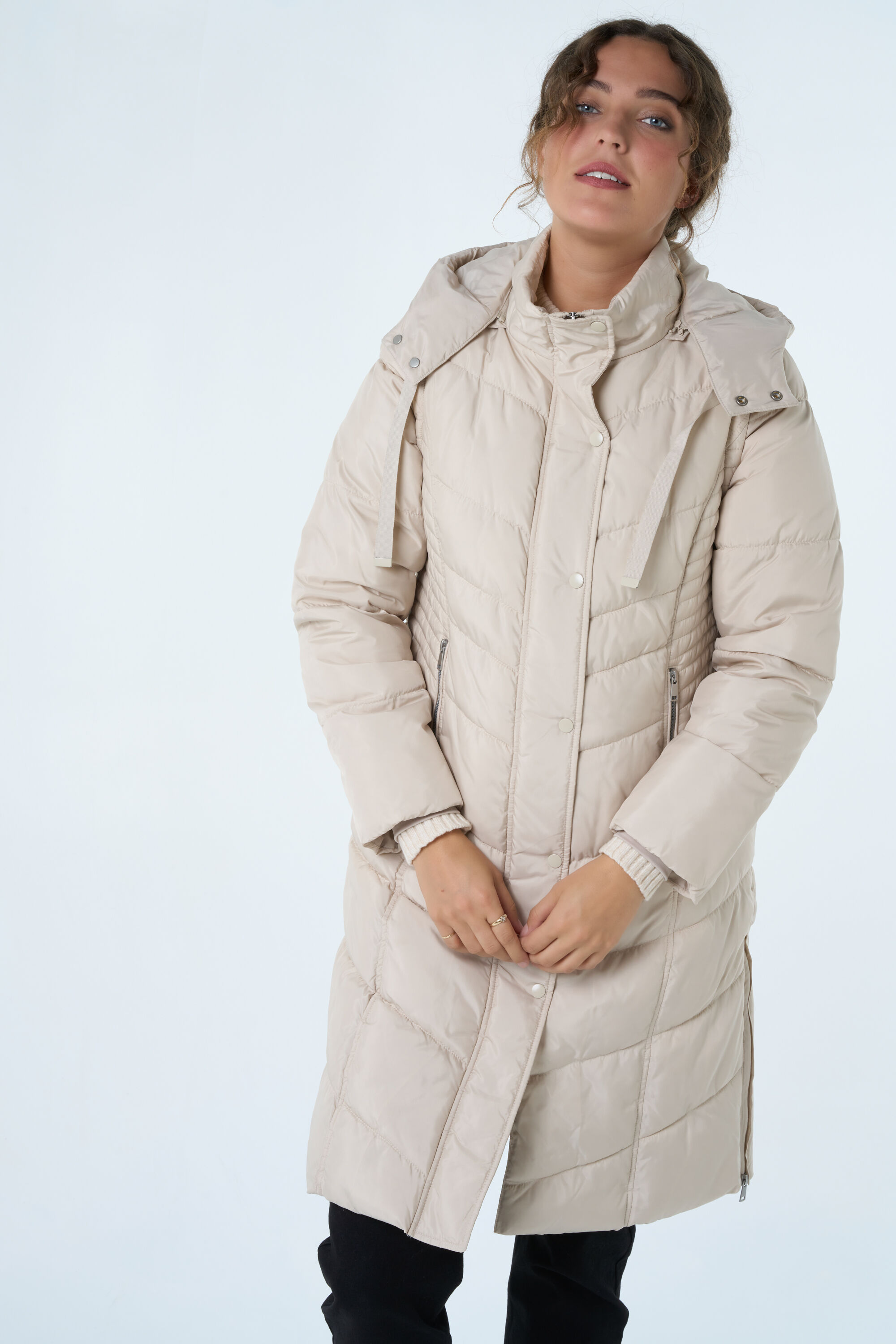 Lange gewatteerde jas image number 6