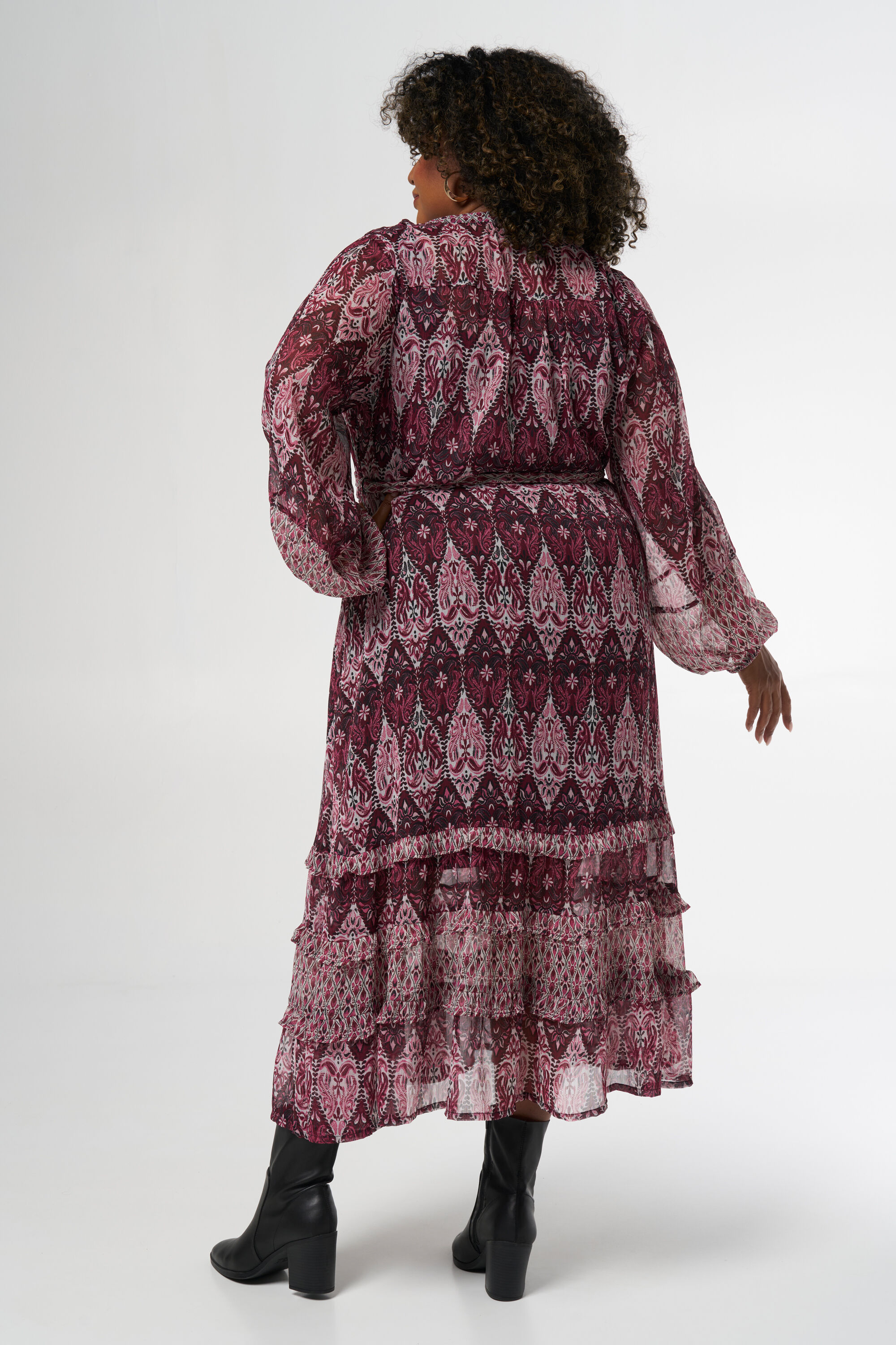 Maxi jurk met V-hals image number 3