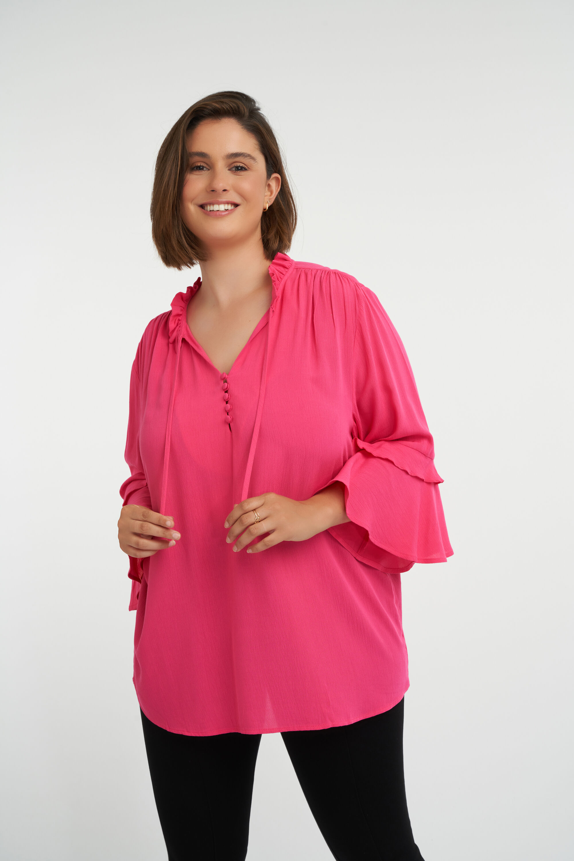 Blouse met volants en knoopjes image number 7