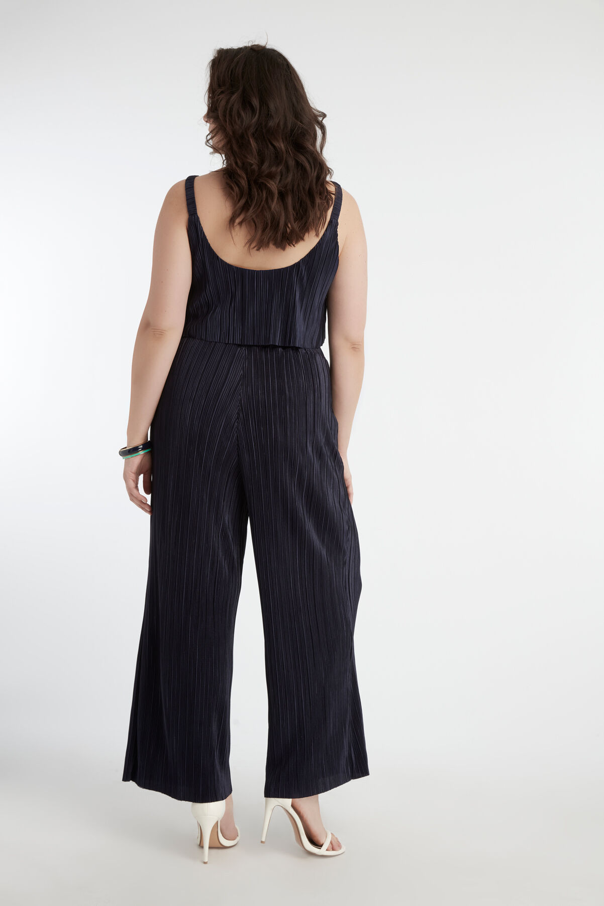 Stretchy broek met pliss&eacute;  image number 4