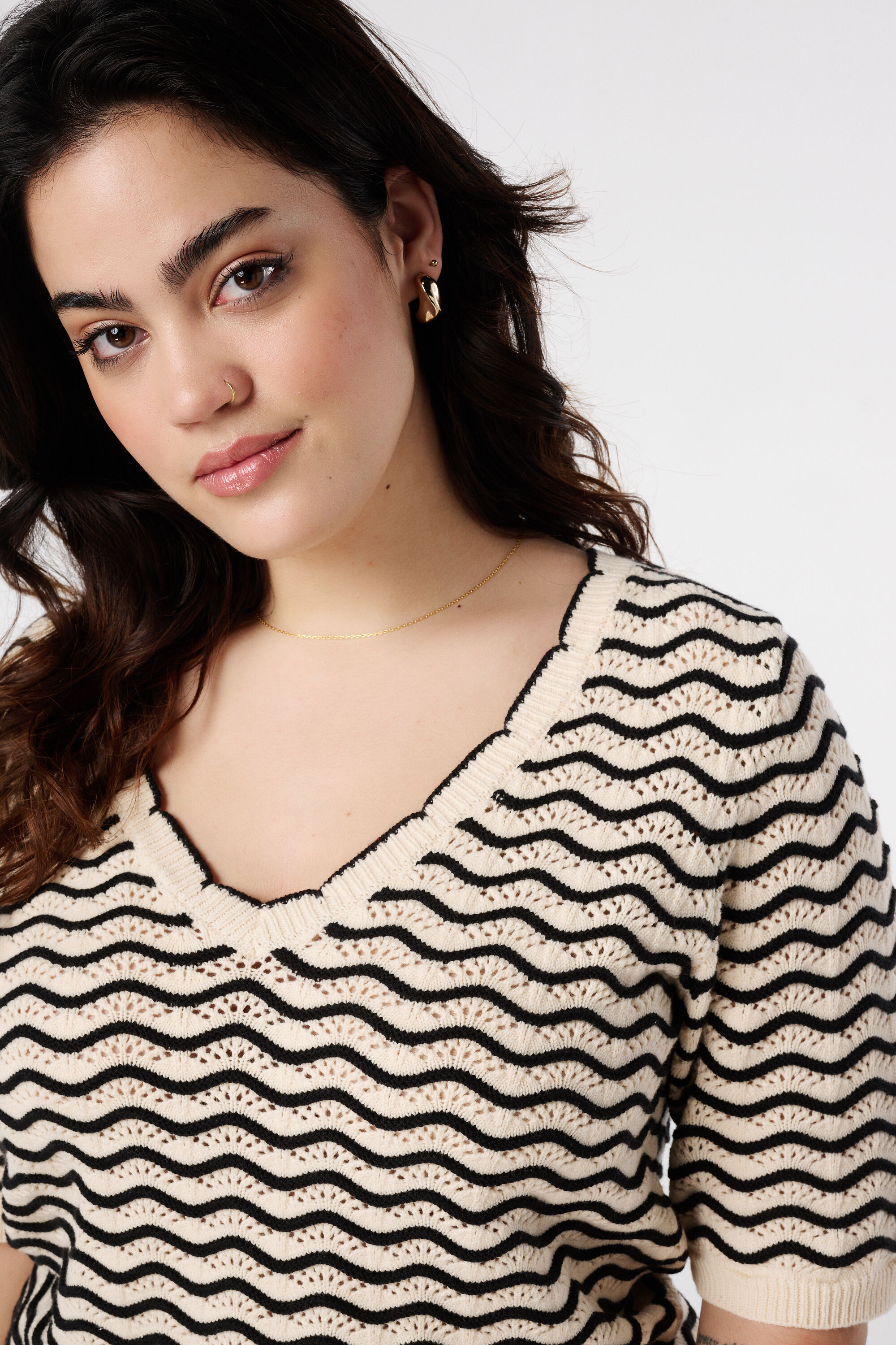 Gebreide trui met strepen image number 4