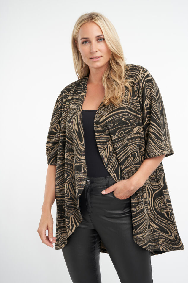 Openvallend vest met print image number 0