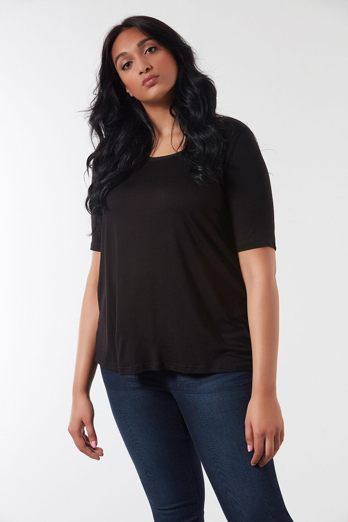 Dames T shirt met langere achterzijde MS Mode
