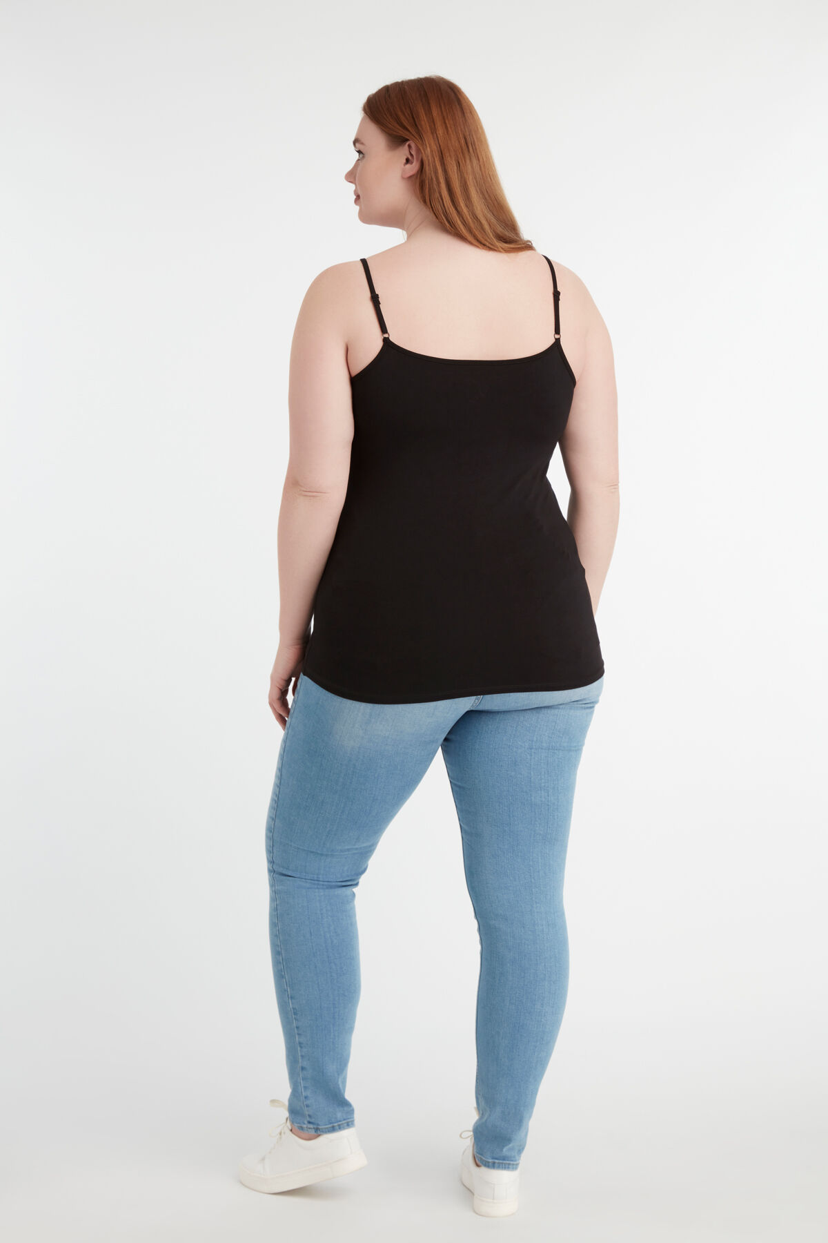 Katoenen top met spaghettibandjes image number 4