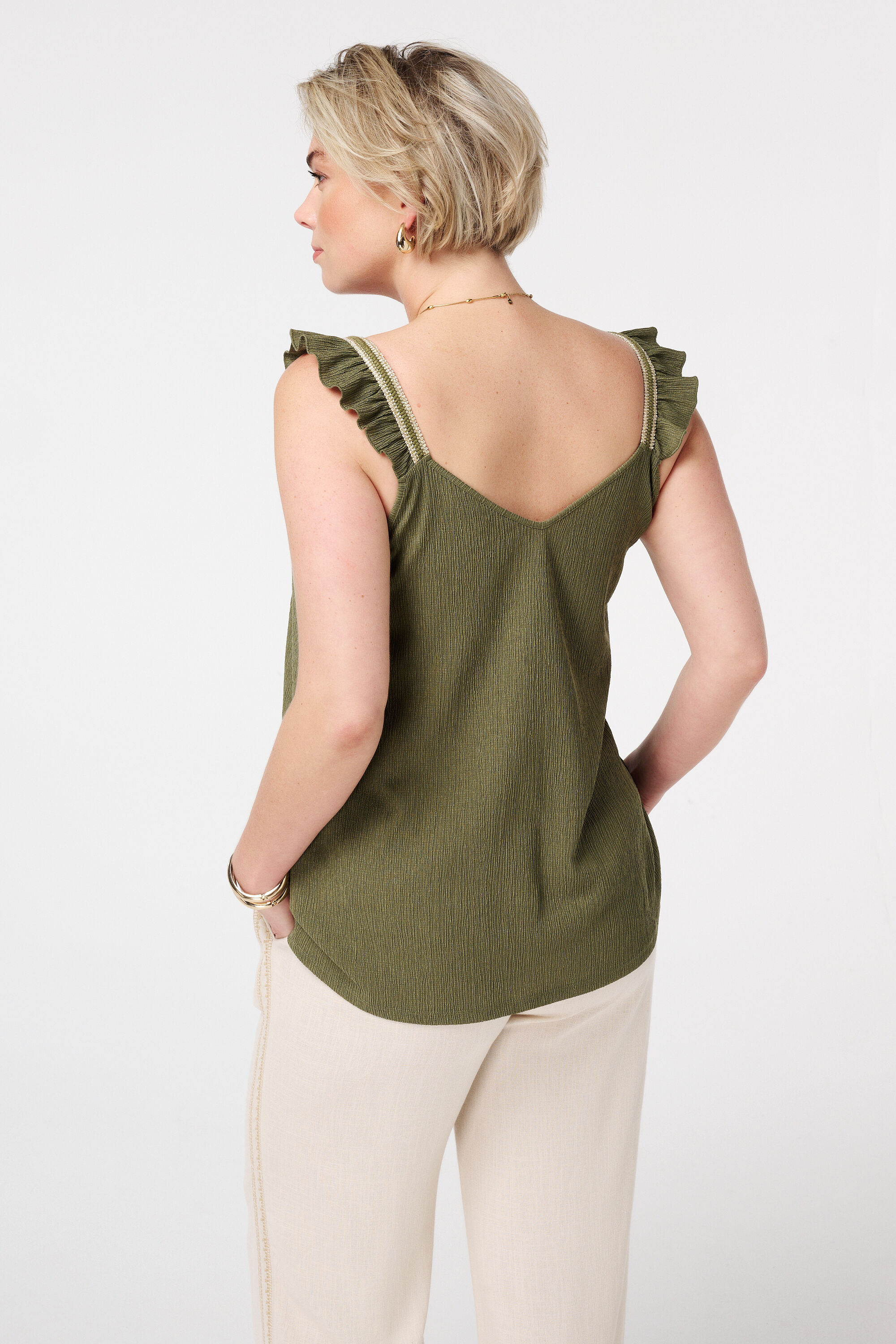 Top met ruffle details image number 3