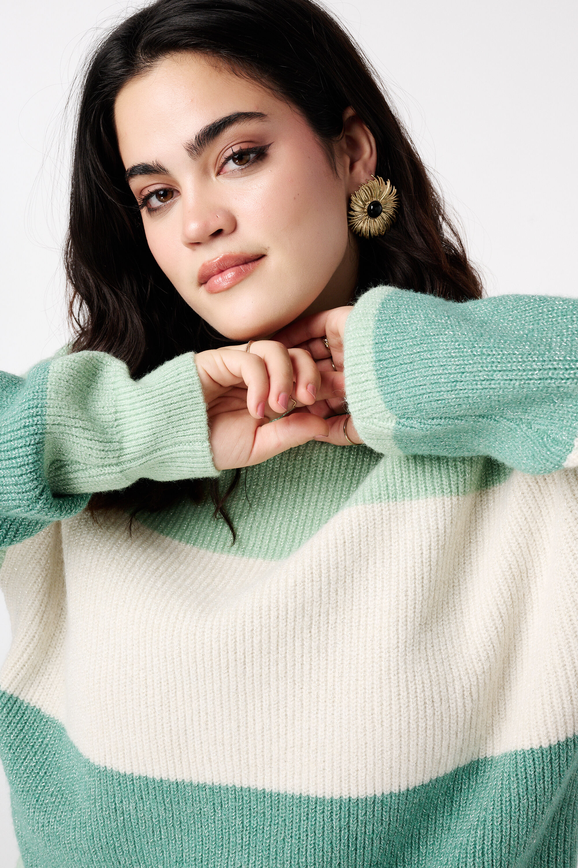 Gebreide trui met ballonmouwen image number 4