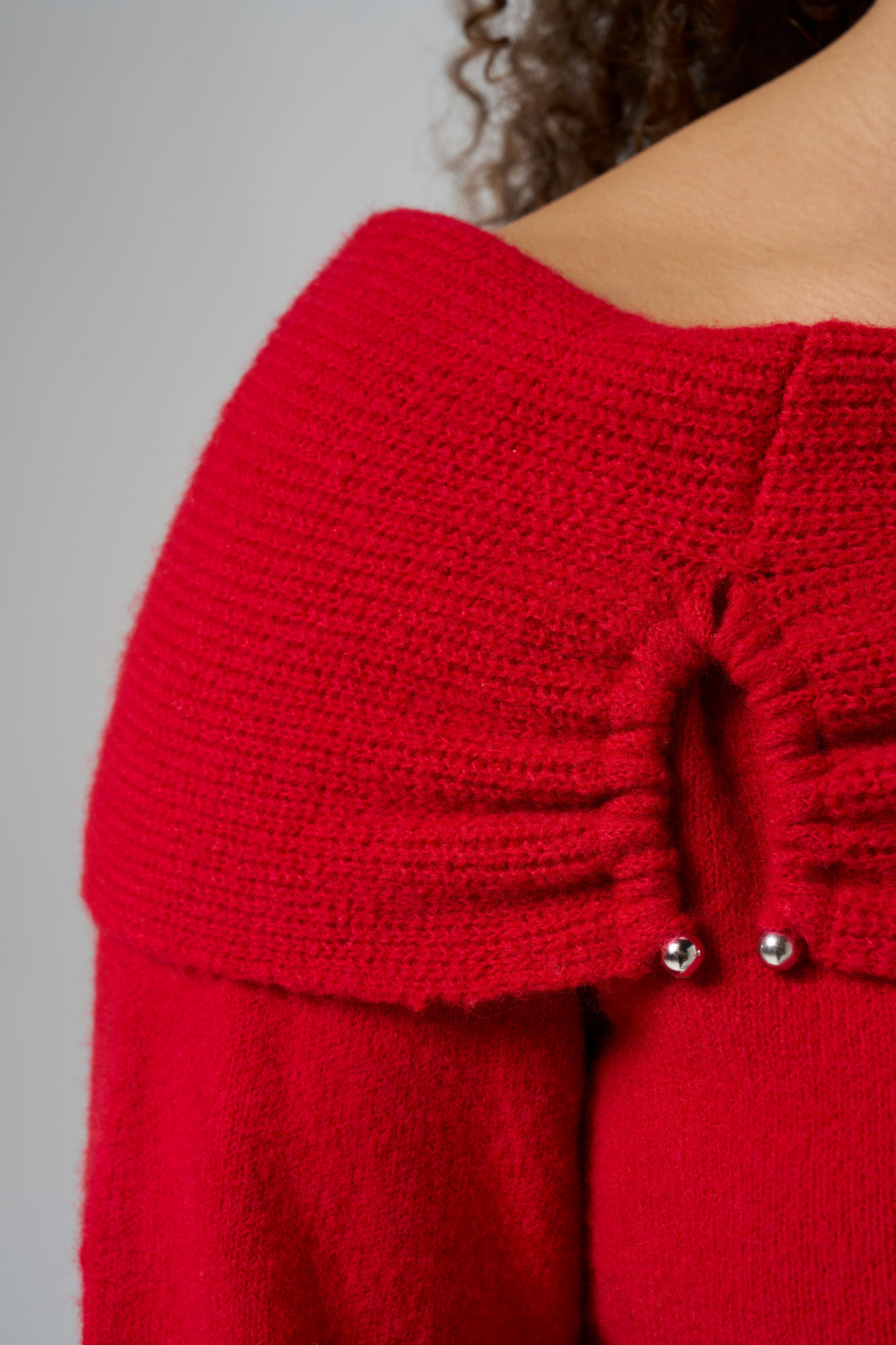 Gebreide off-shoulder trui image number 4