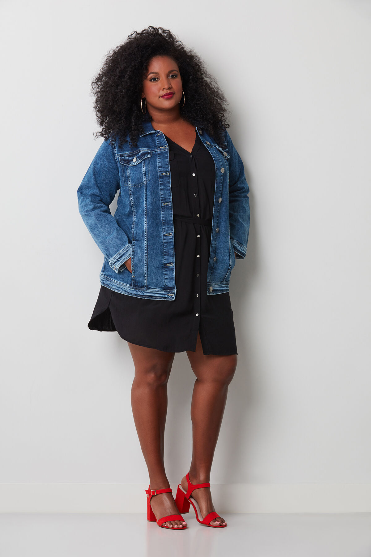 Lang oversized spijkerjack image number 3