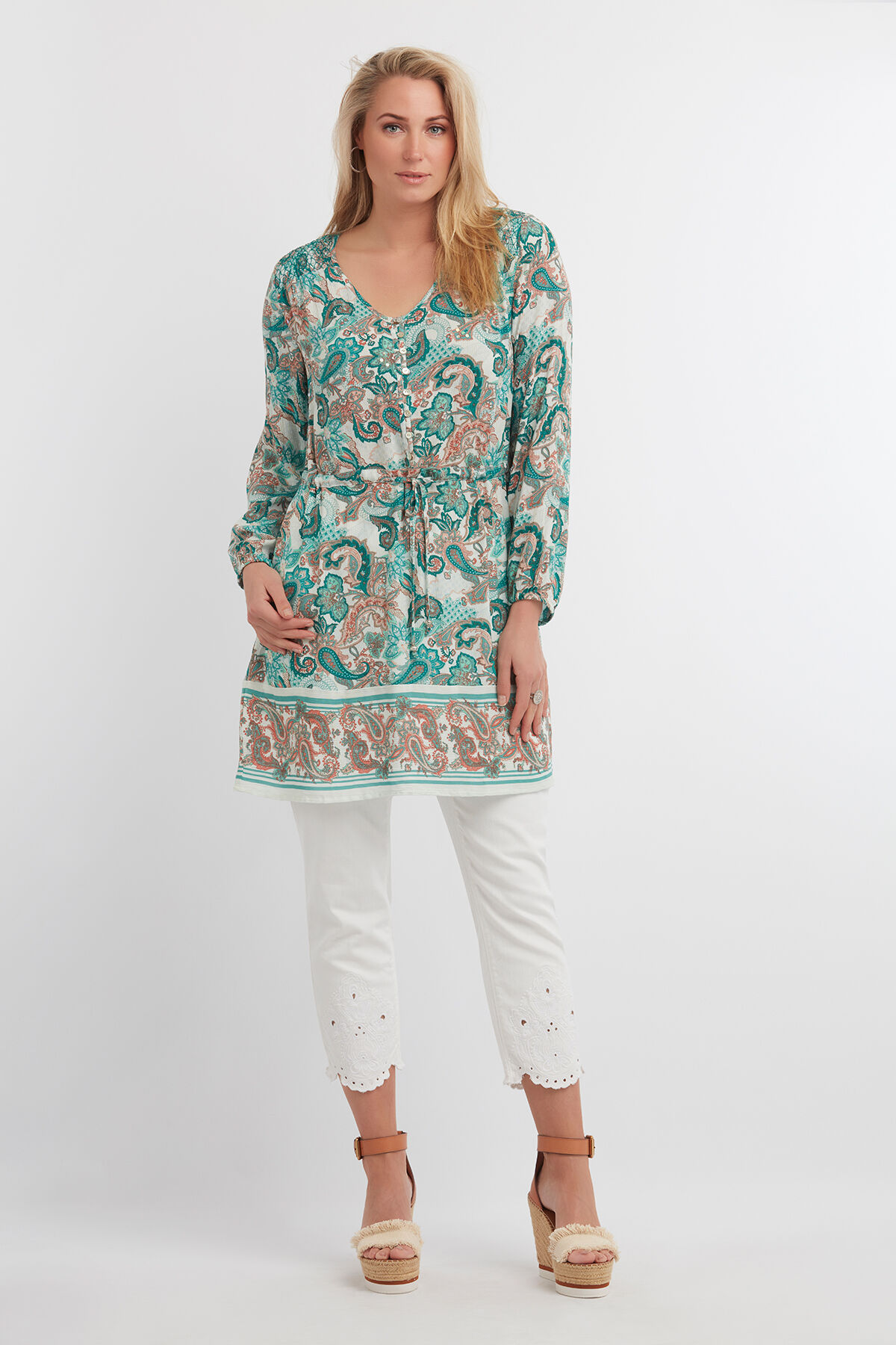 Driekwart broek met embroidery image number 4