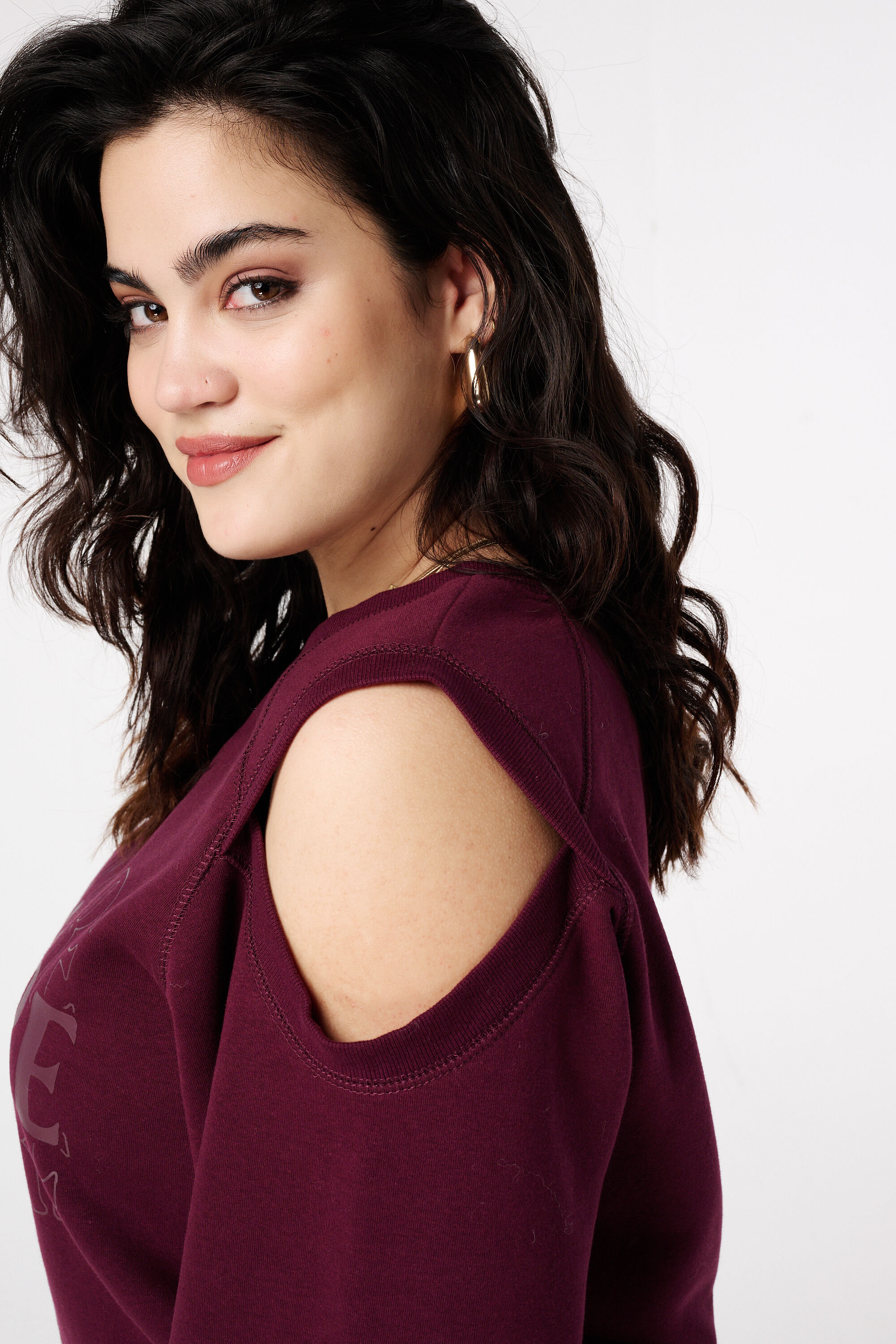 Sweater met cut-out schouder image number 4