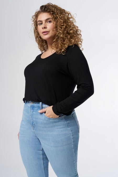 Top met lange mouwen en v-hals Top met lange mouwen en v-hals