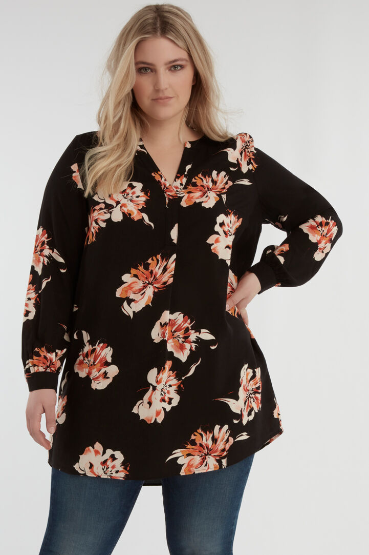 Tuniekblouse met bloemenprint image number 5