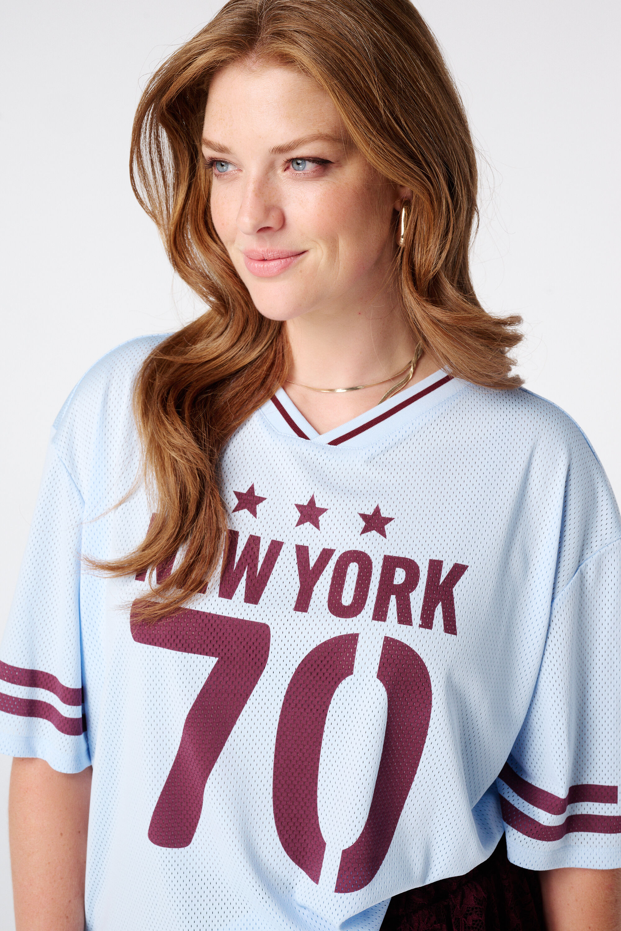 Oversized jersey met sportieve print image number 4