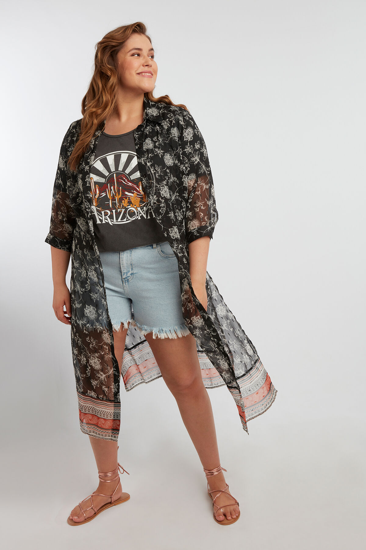 Transparante blouse met paisley print image number 3