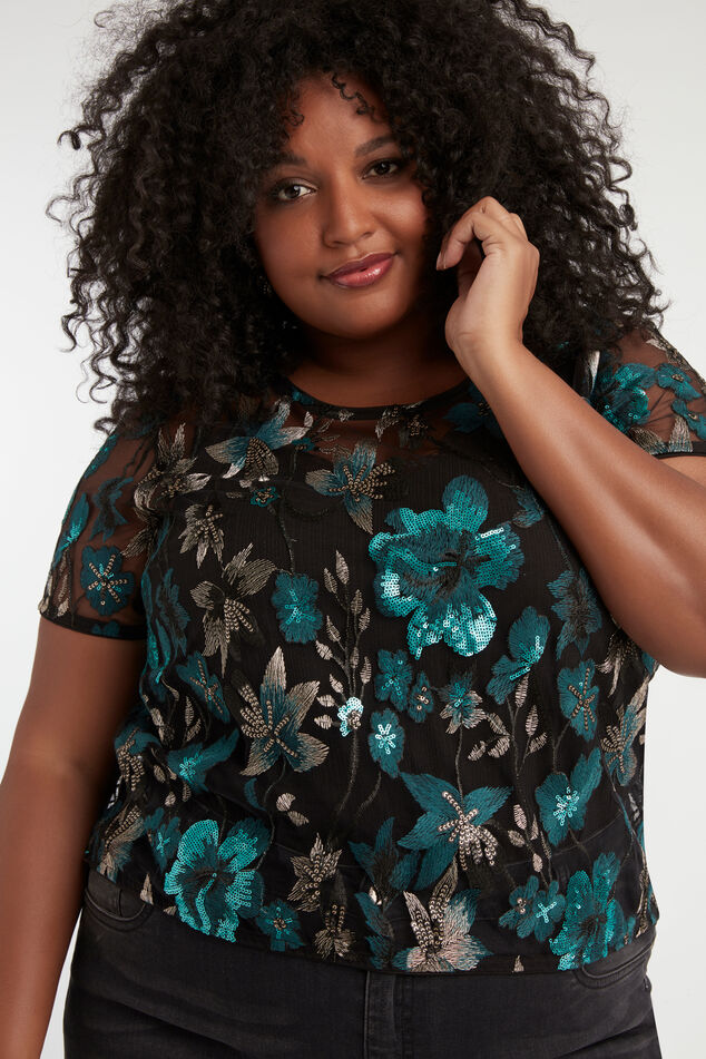 Cropped top met embroidery image number 0