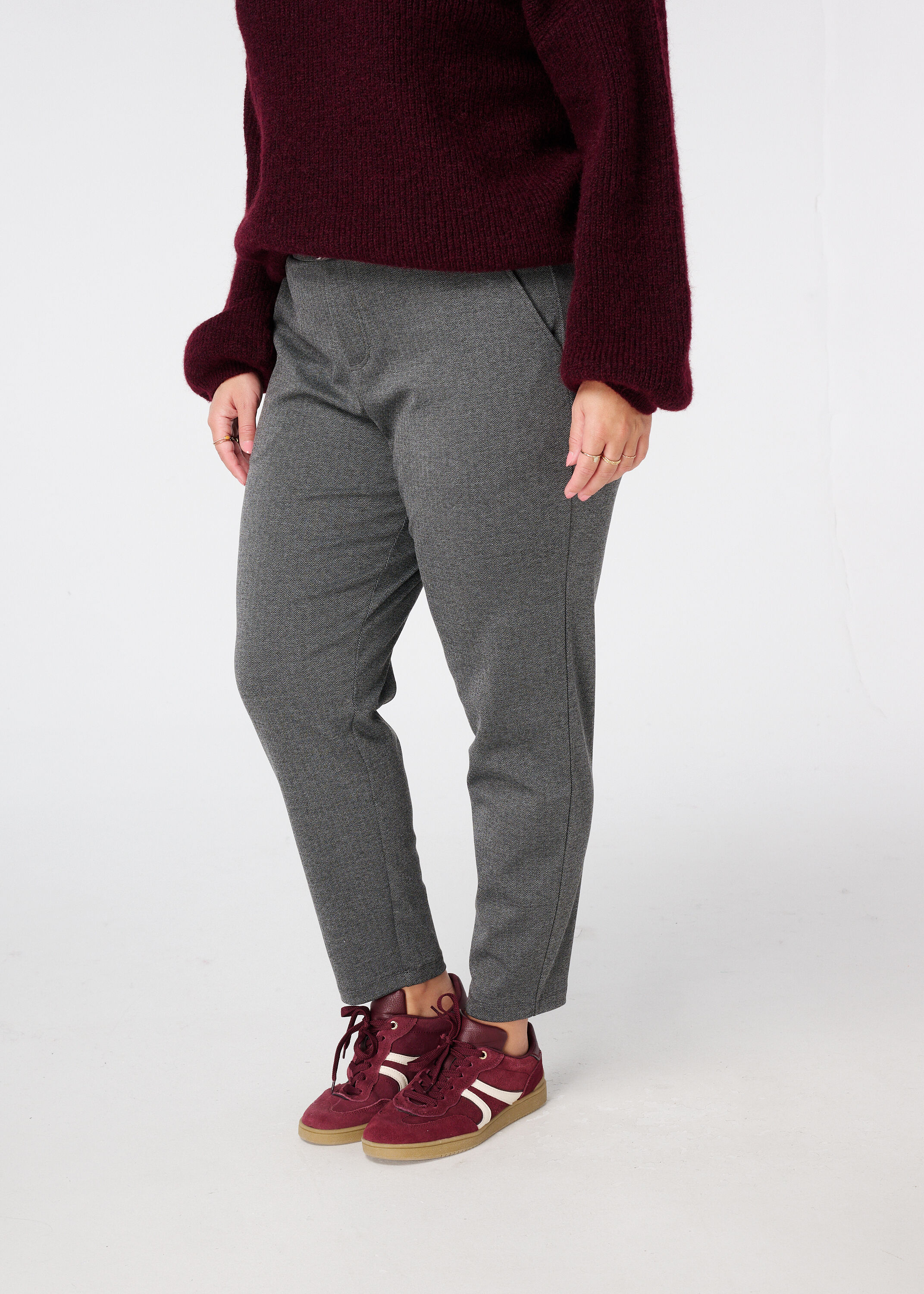 Slim fit pantalon met ceintuur image number 5