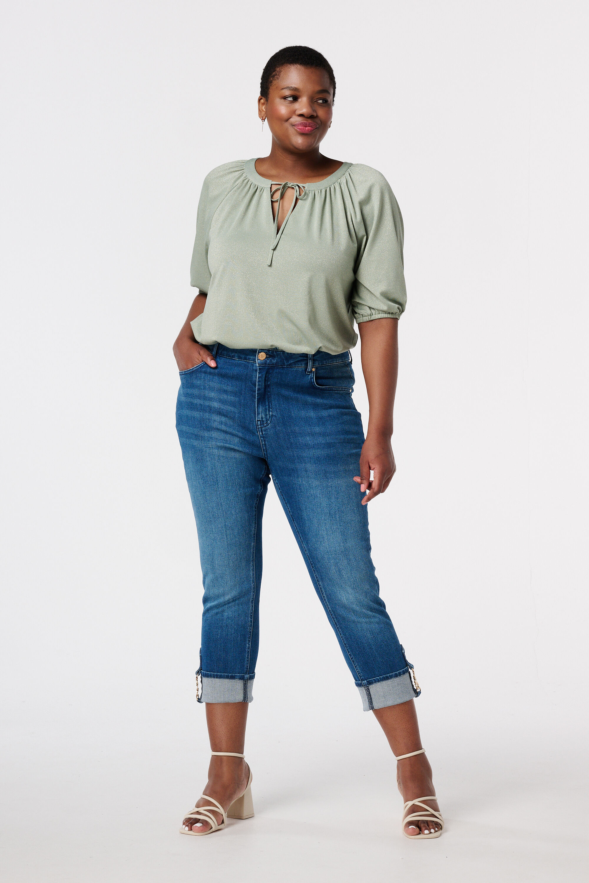 Top met glitter details image number 5