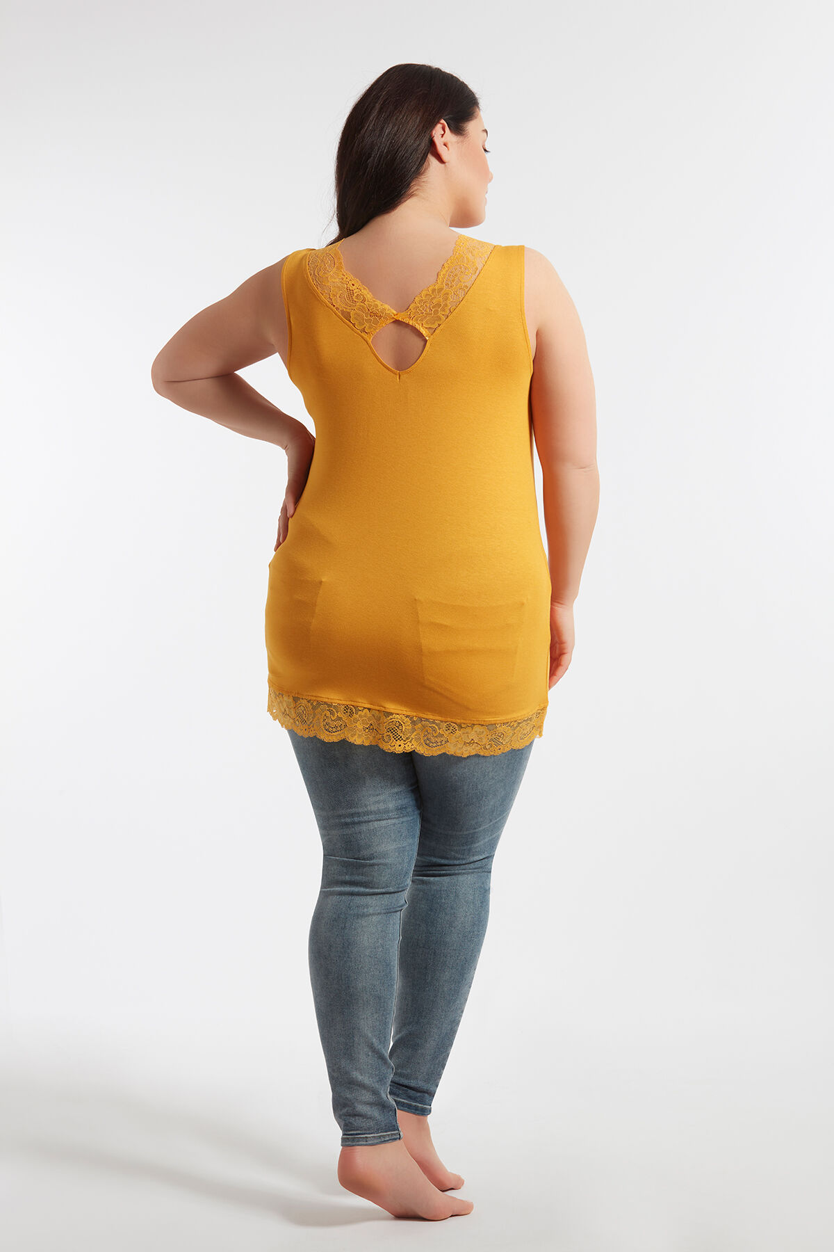 Mouwloze top met kant image number 6