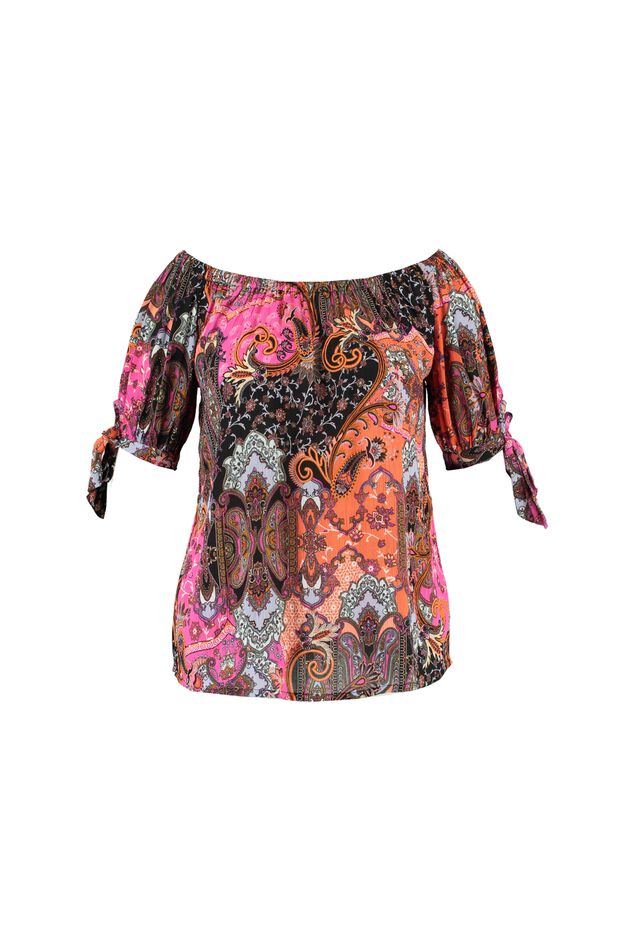 Kleurrijke off-shoulder blouse image number 1