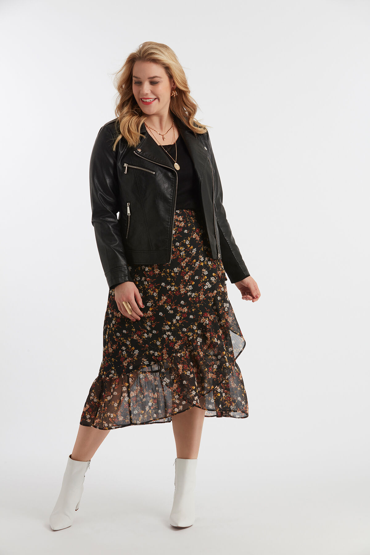 Ruffle rok lang clearance