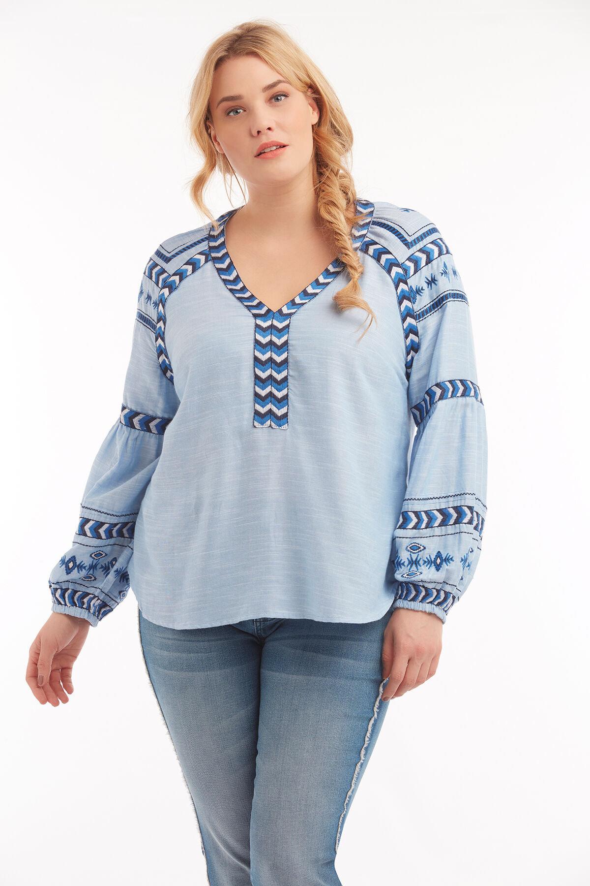 Blouse met geborduurde print image number 3