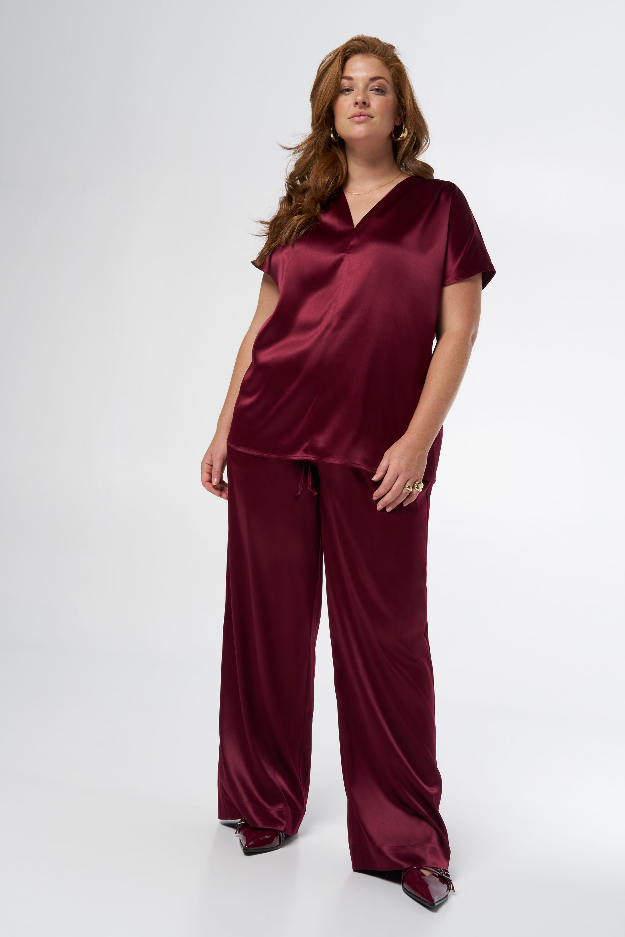 Blouse met satijnen look image number 5