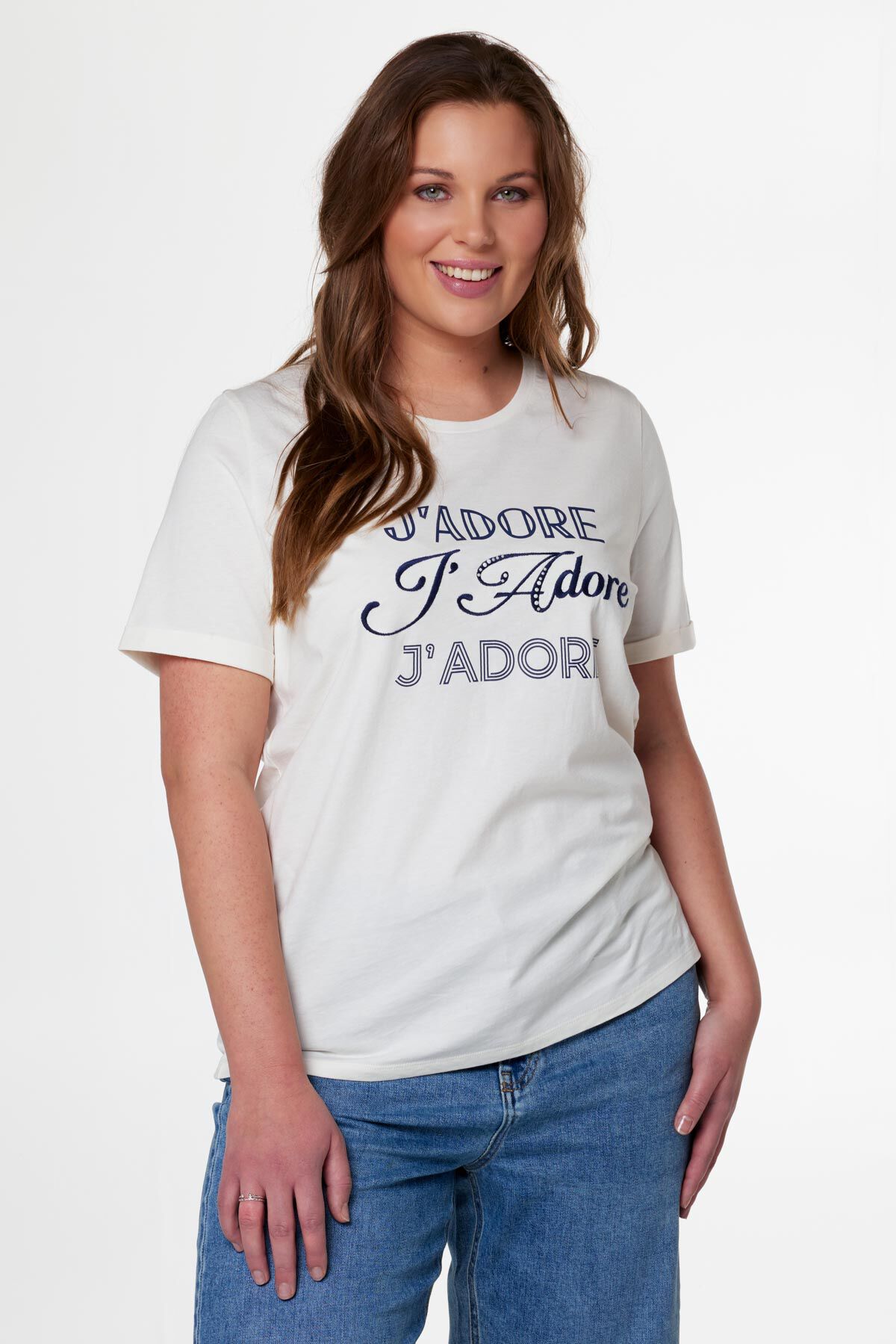 T-shirt met tekst "J'adore" image number 5