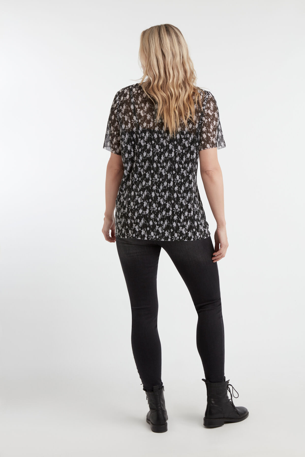 Pliss&eacute; top met print image number 4