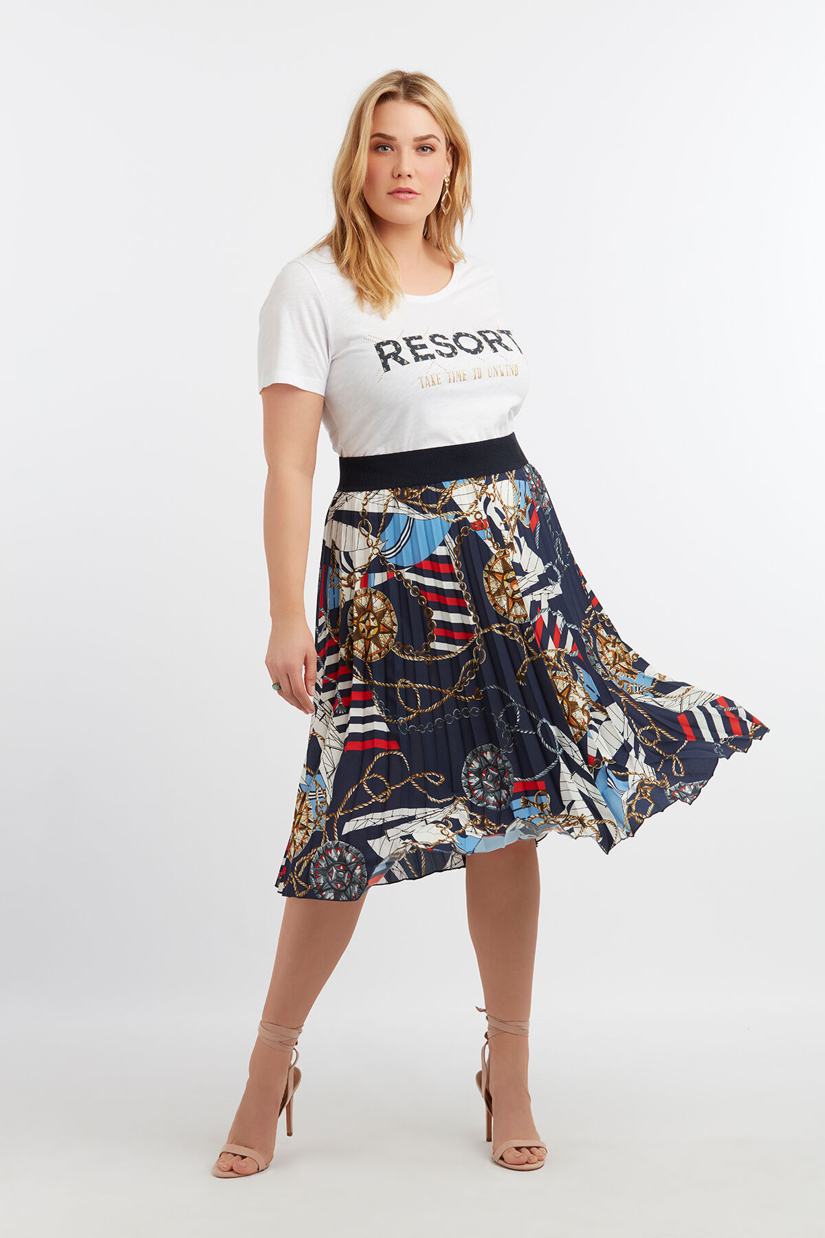 Plisse rok met print hotsell