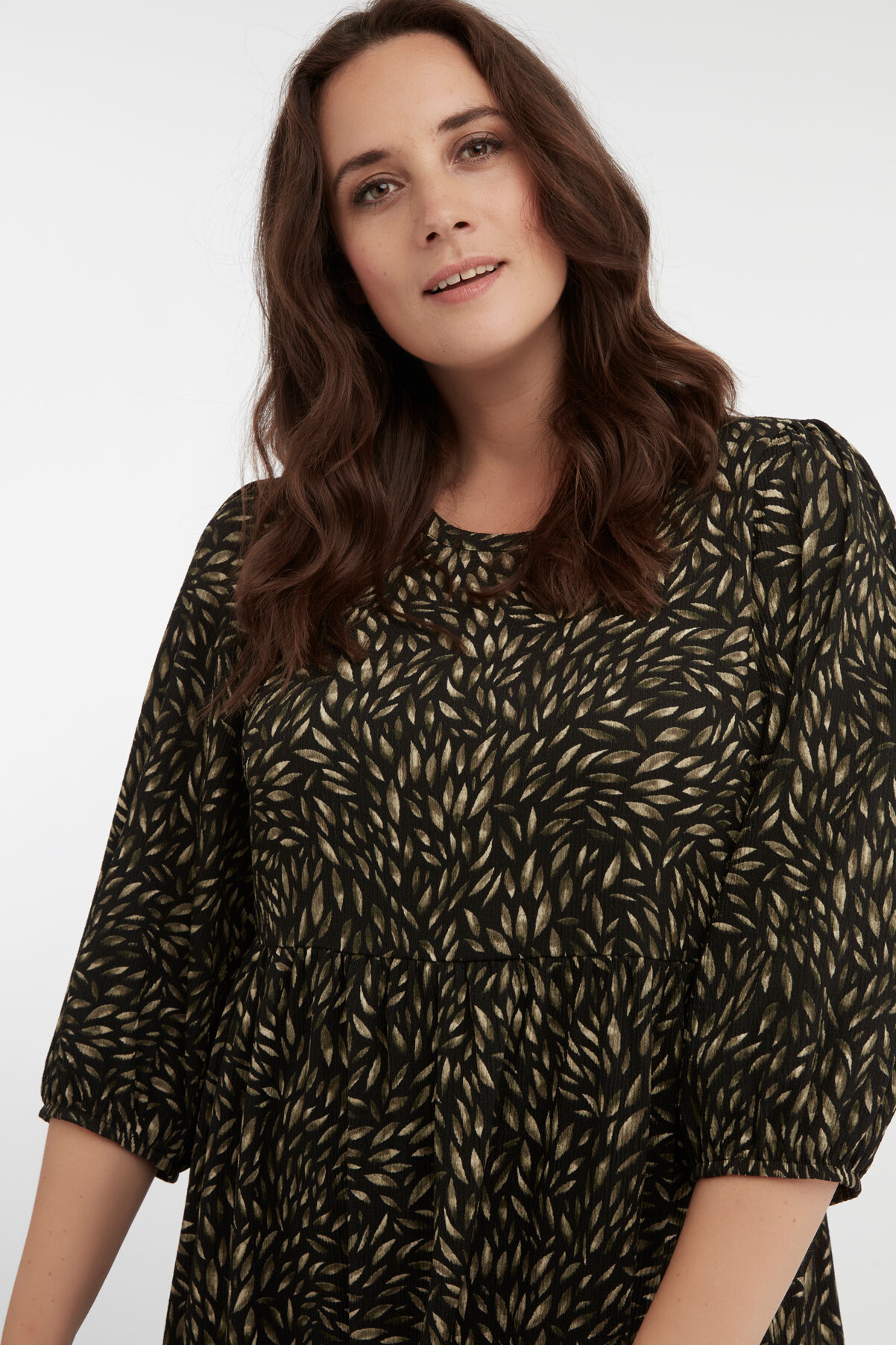 Lange wijde jurk met print image number 4