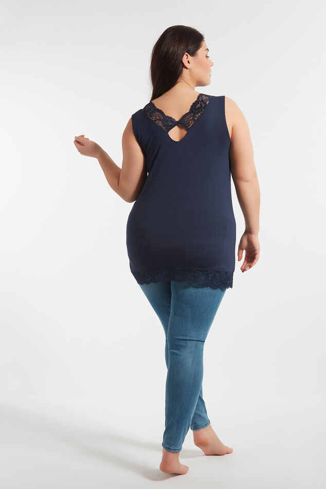 Mouwloze top met kant image number 5