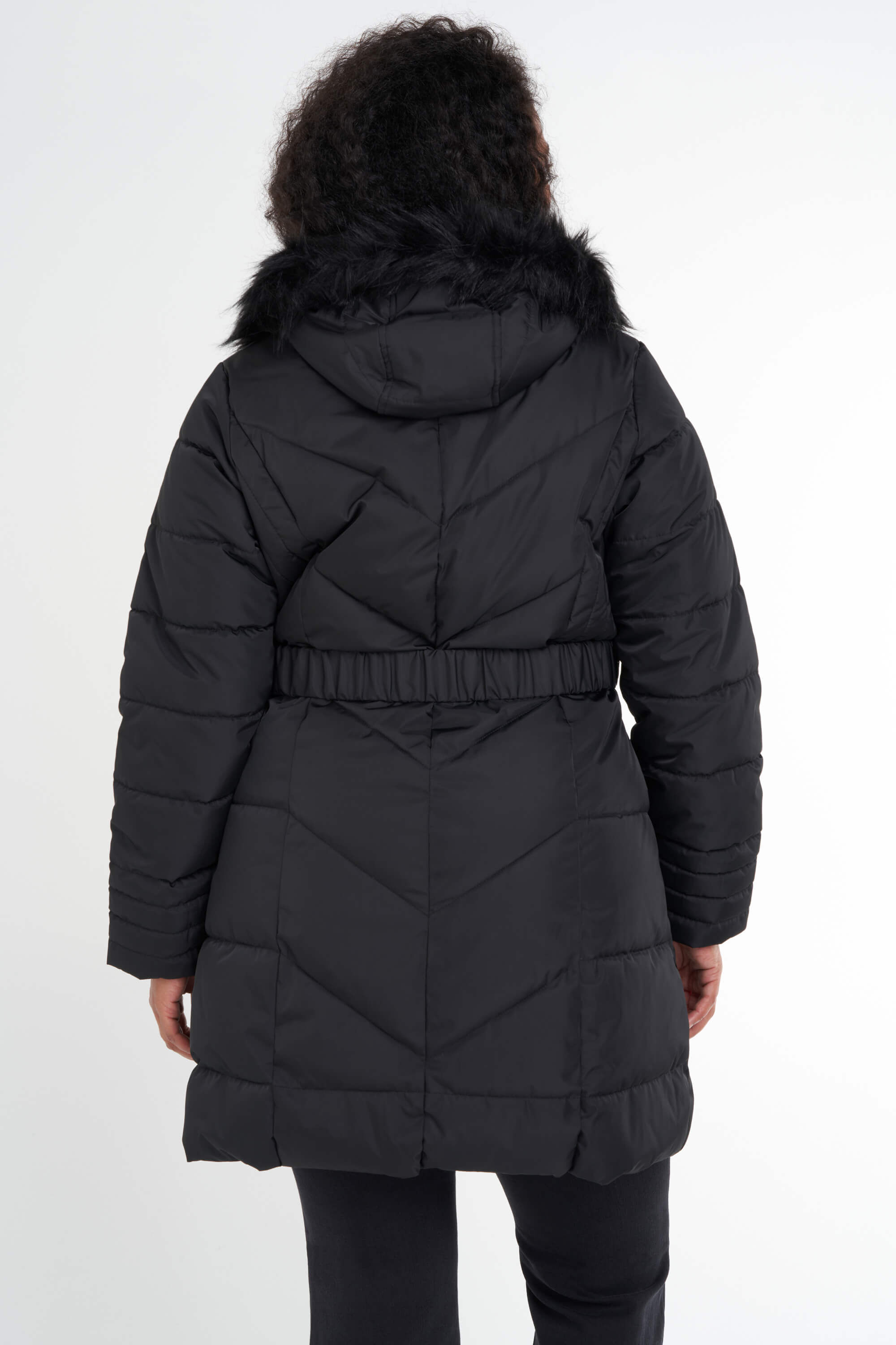 Gewatteerde jas met ceintuur image number 4