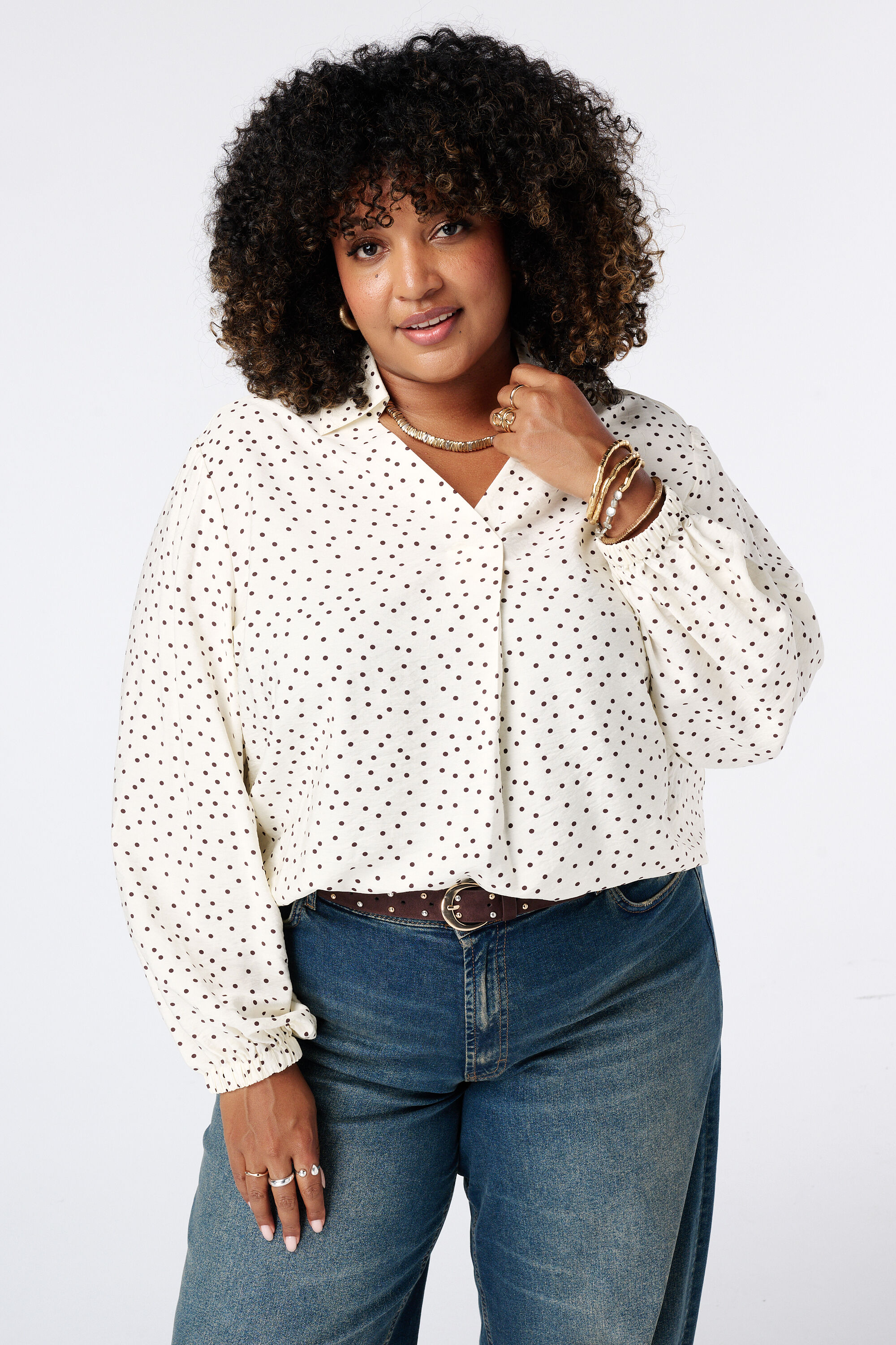 Blouse met polka dot