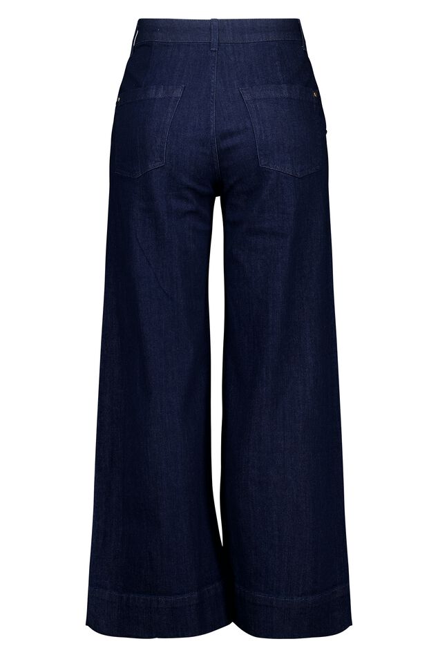 Denim pantalon met gouden knopen image number 2