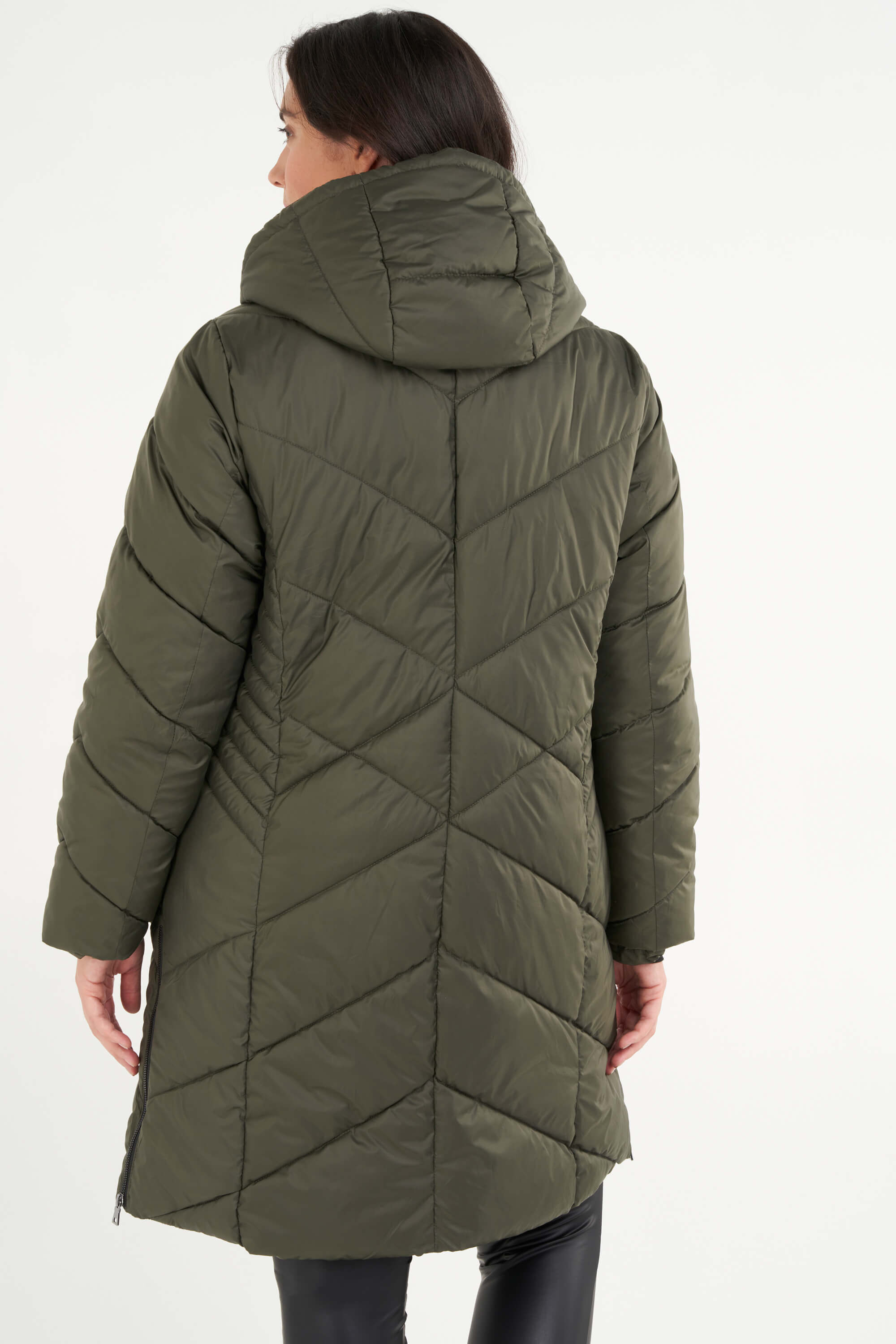 Lange gewatteerde jas image number 4