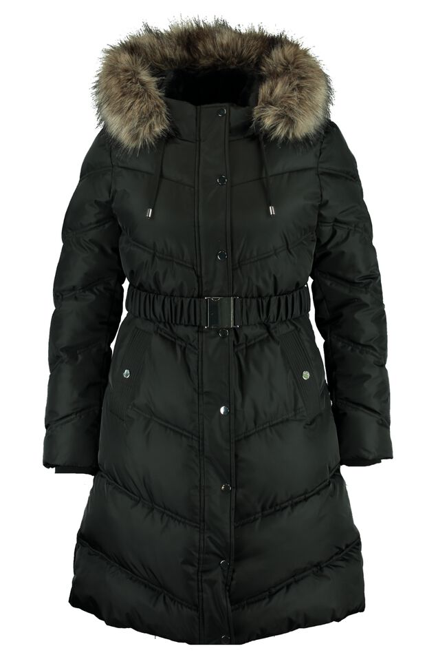 Gewatteerde jas met ceintuur image number 2