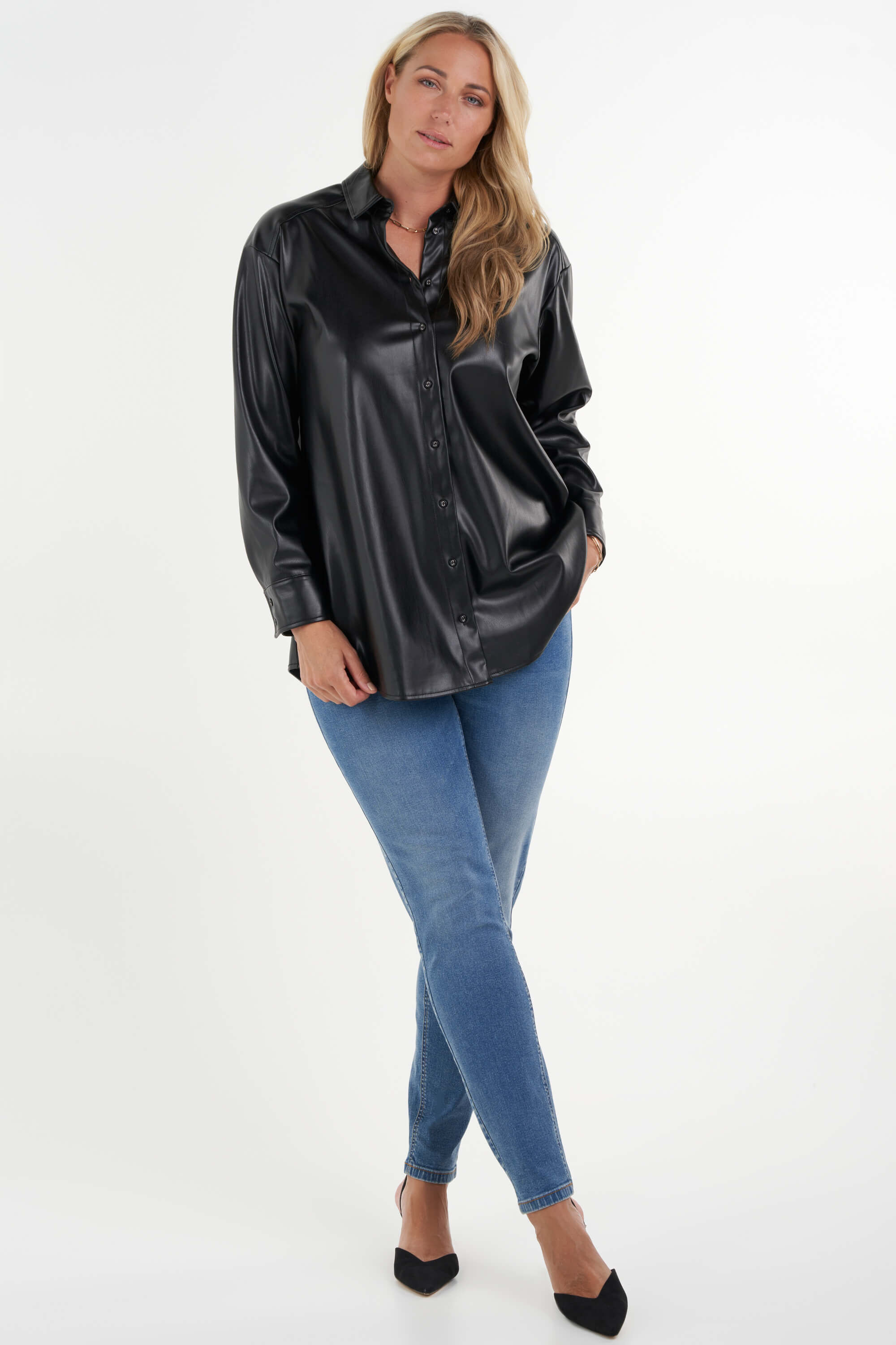 Imitatieleren blouse image number 5