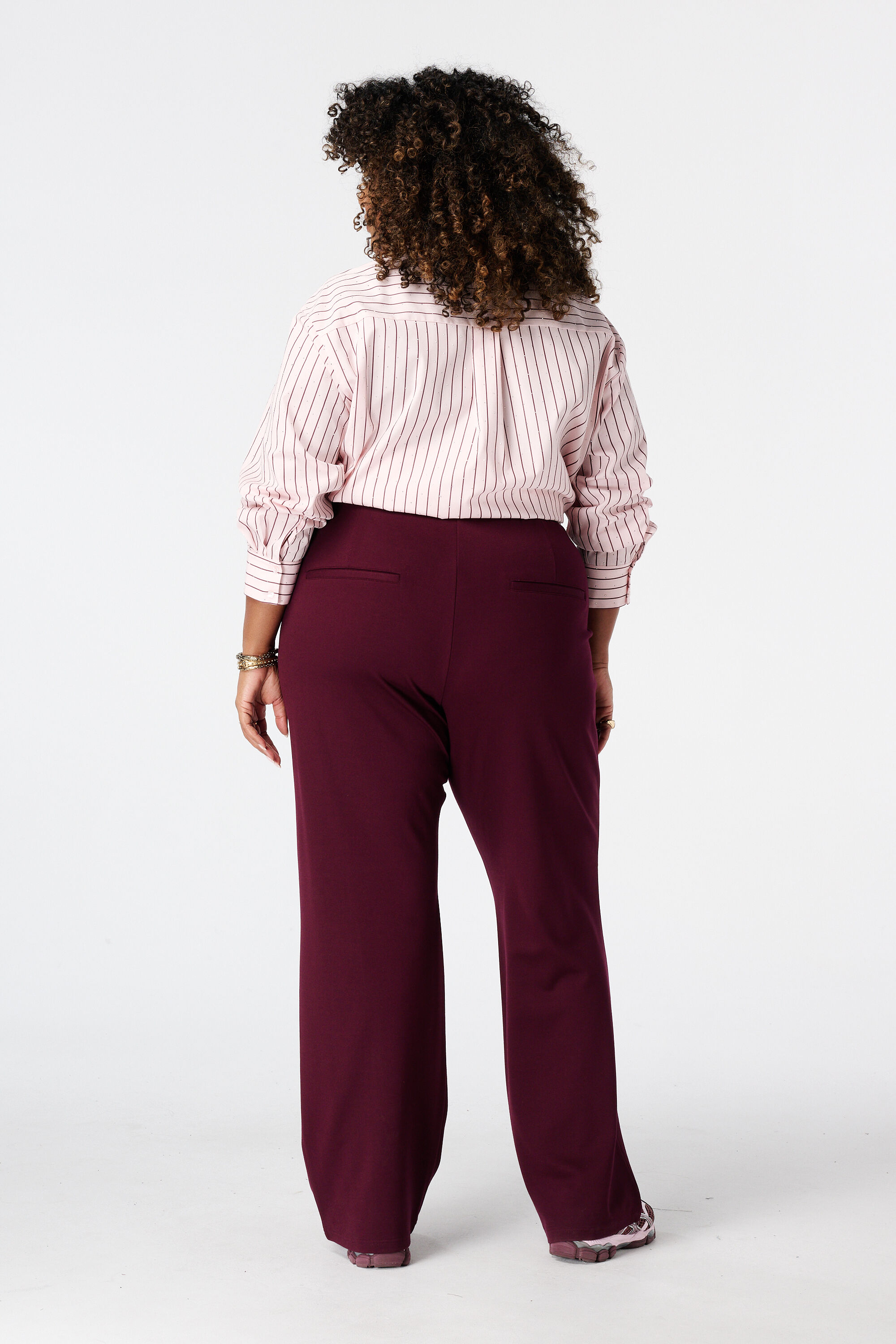 Wide leg pantalon met elastische taille image number 3