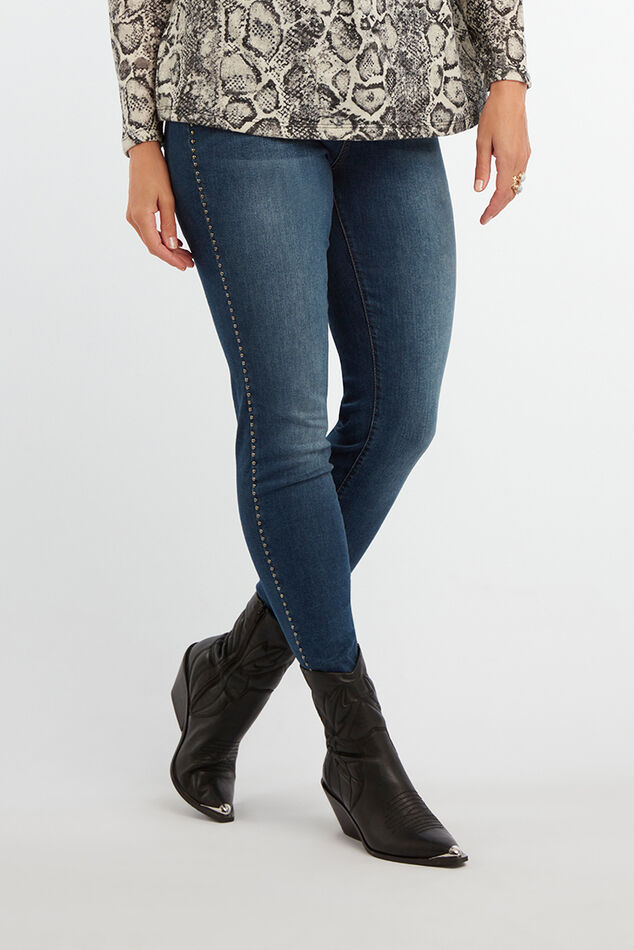 Skinny leg jeans met studs image number 4