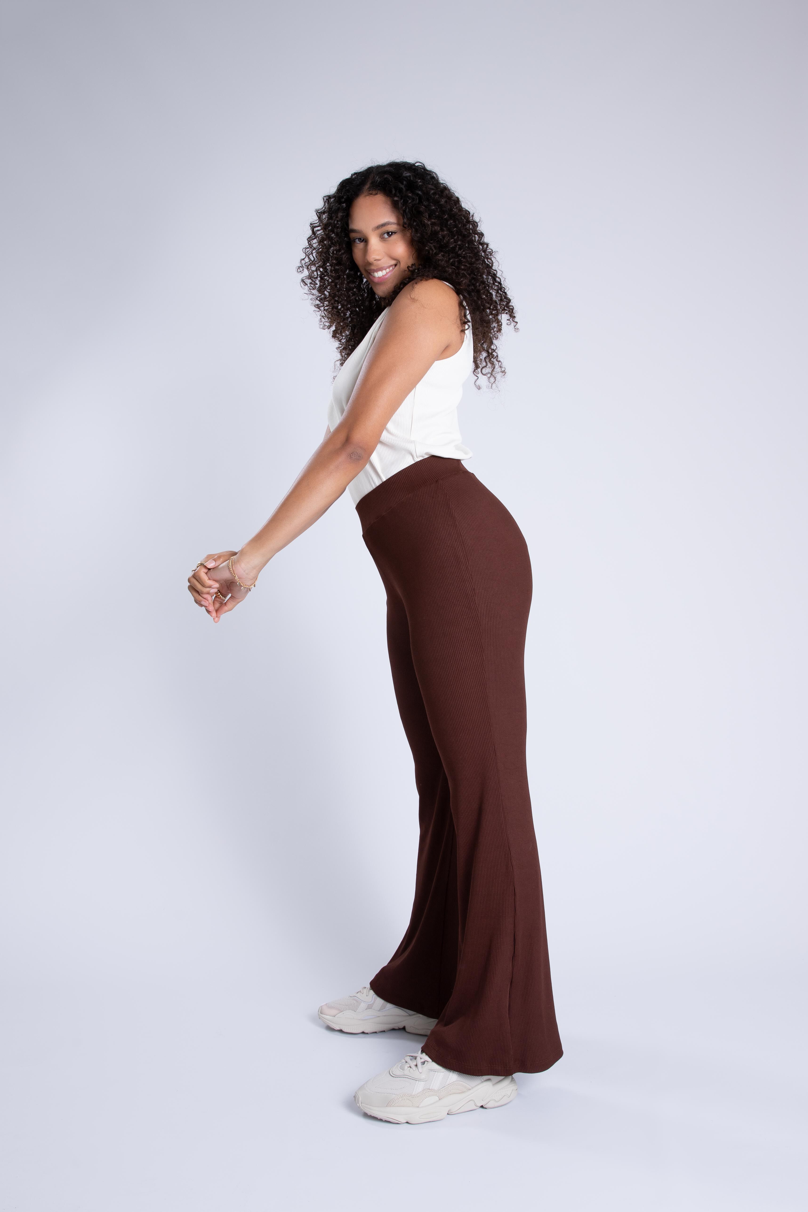 Rib flared legging image number 5