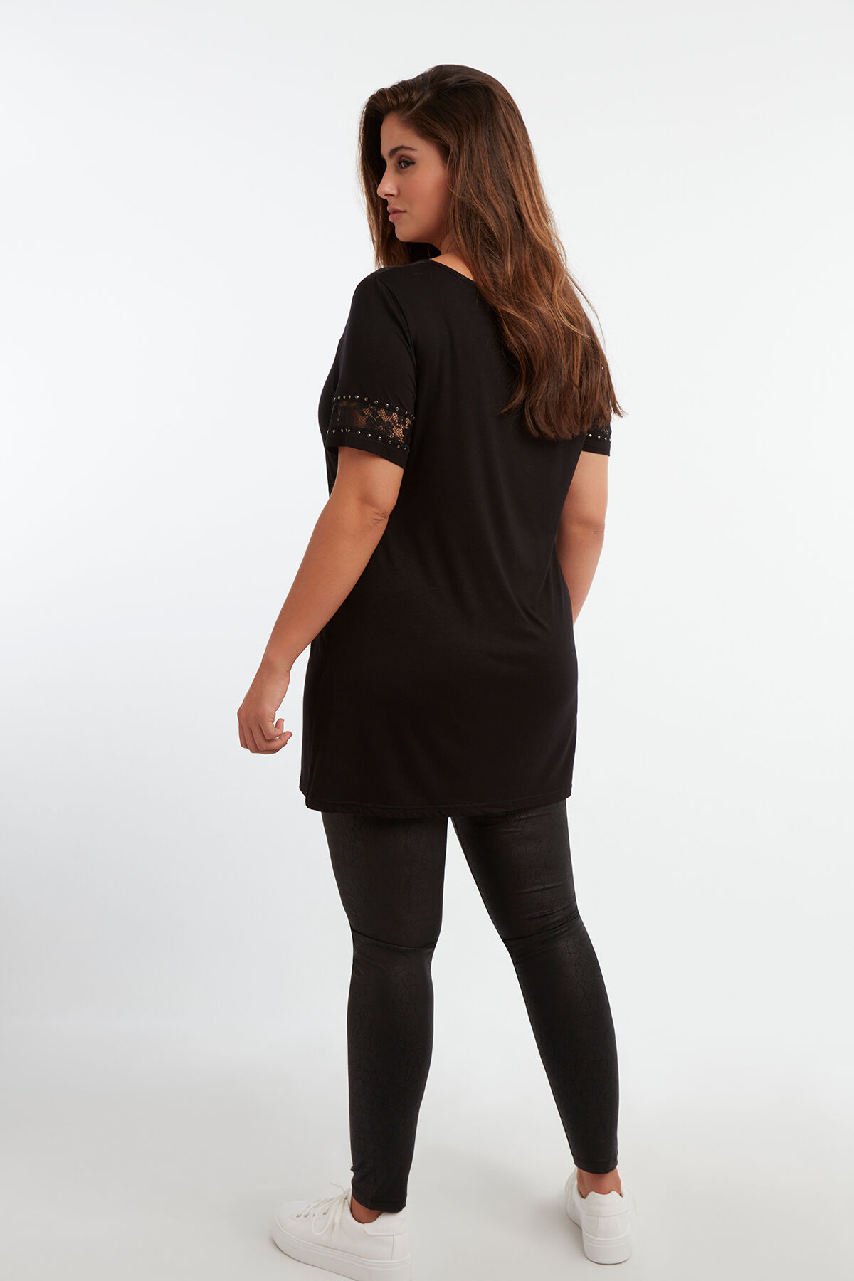 Wetlook legging met craquel&eacute; print image number 3